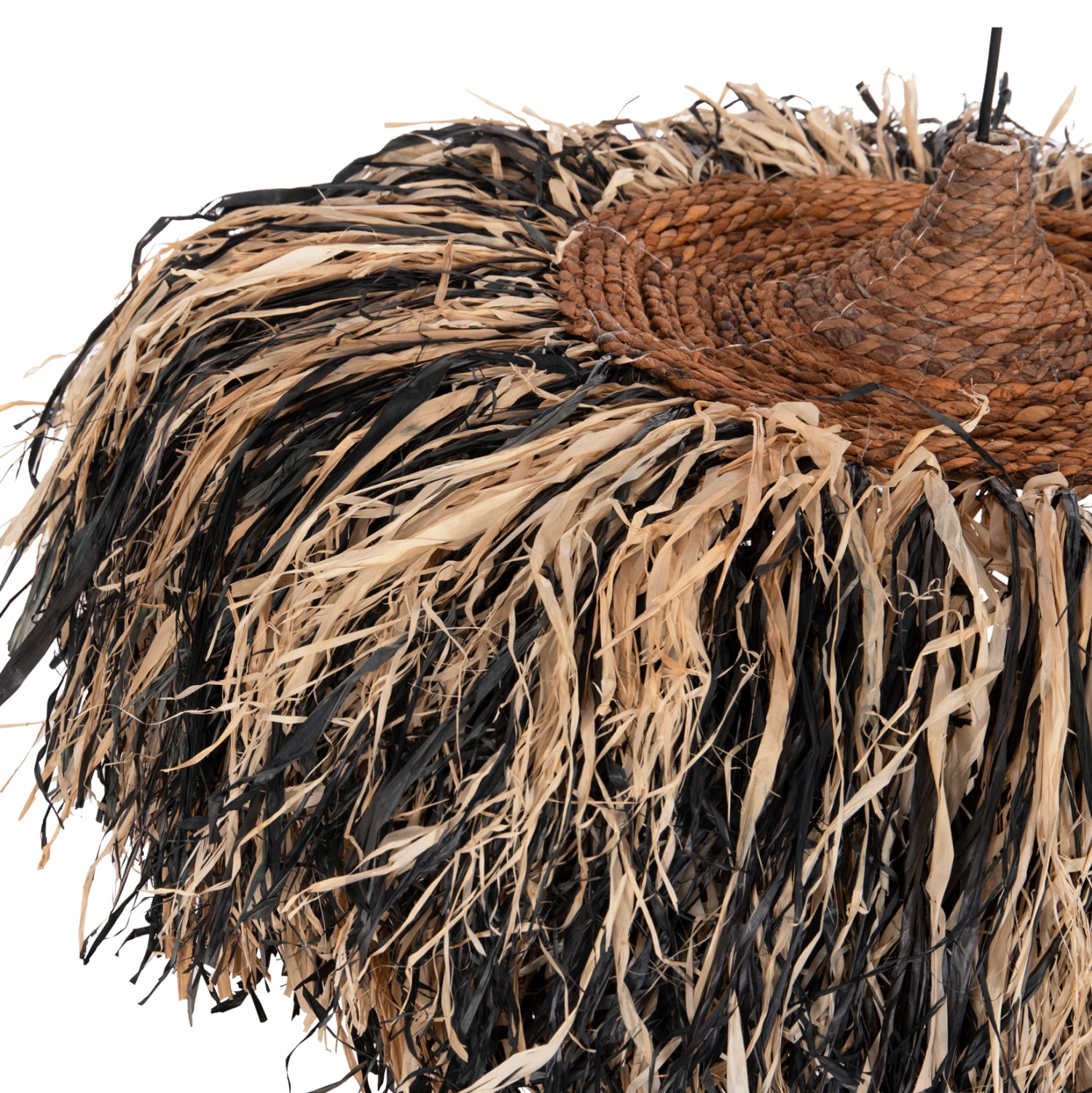 Таванна лампа 4715 черен-естествен цвят  ф75