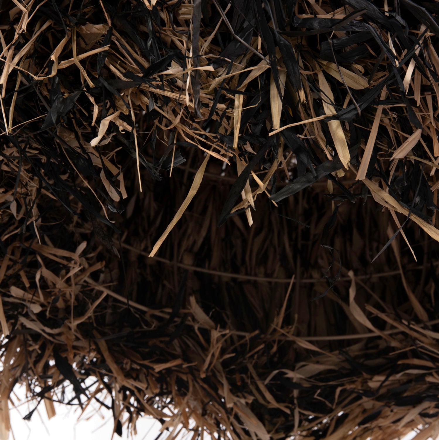 Таванна лампа 4716 черен-естествен цвят  Φ60x50см