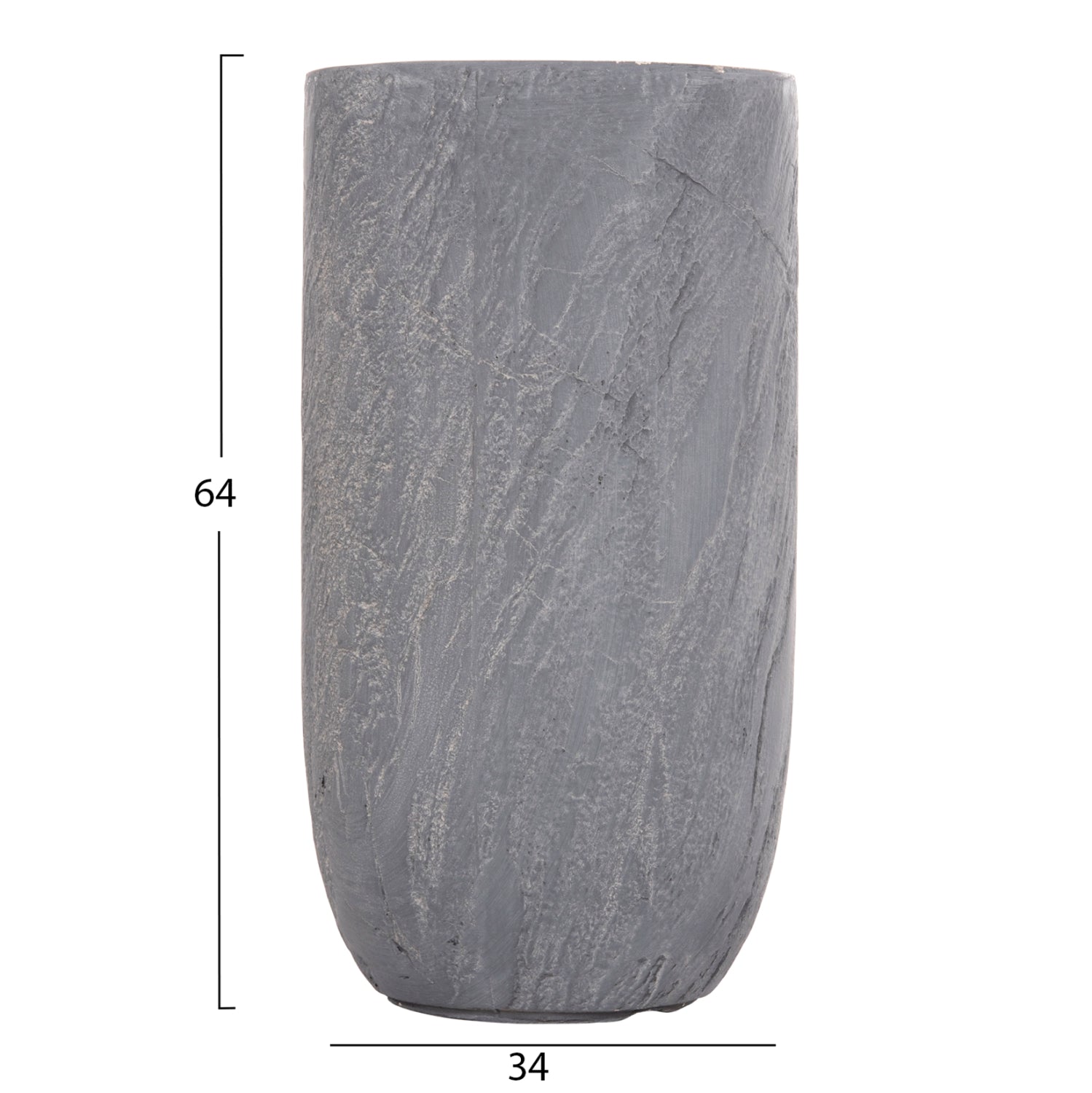 Комплект от 3 цилиндрични саксии  цвят фибер-цимент φ44x79hcm