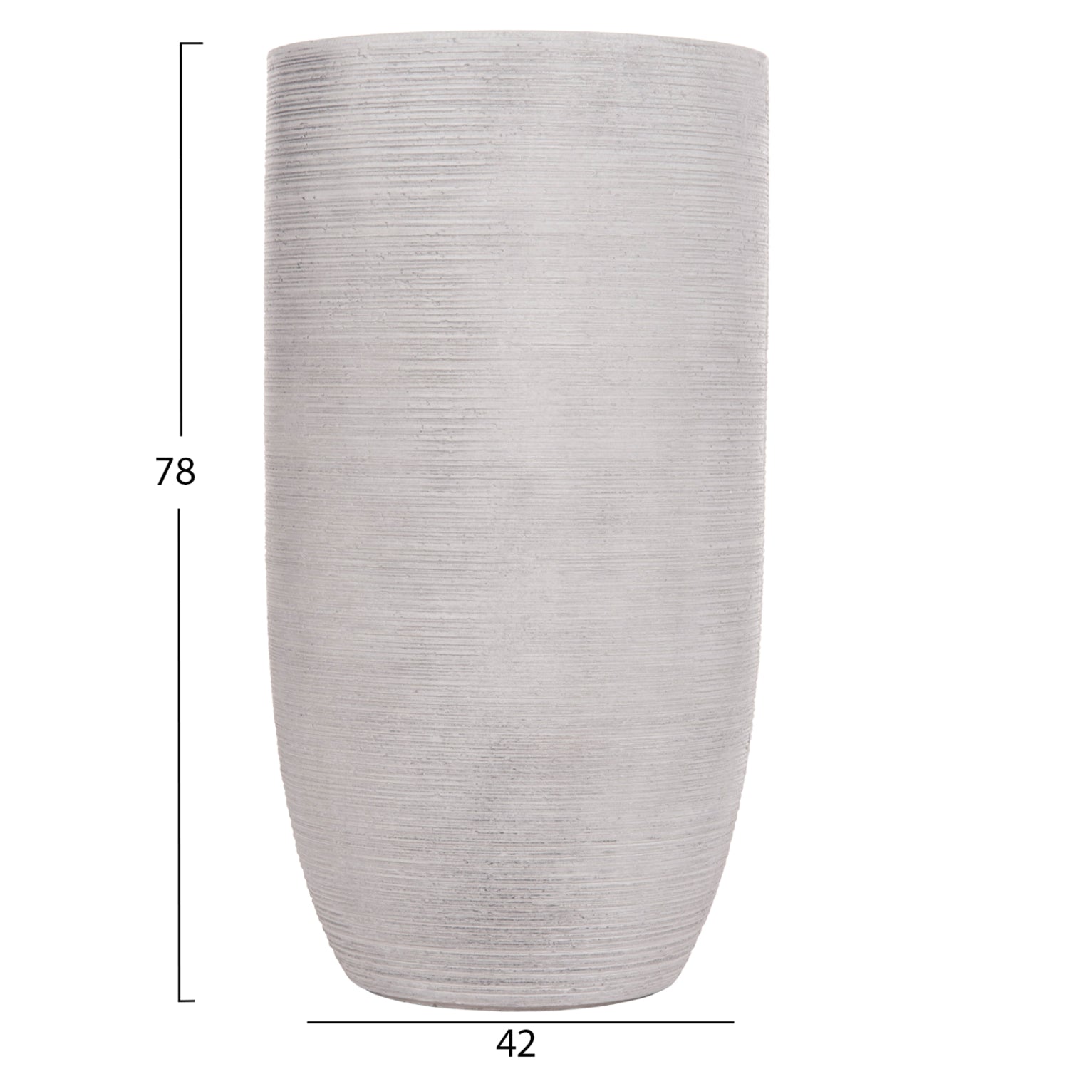 Комплект от 3 цилиндрични саксии,  - цвят цимент φ42x78hcm