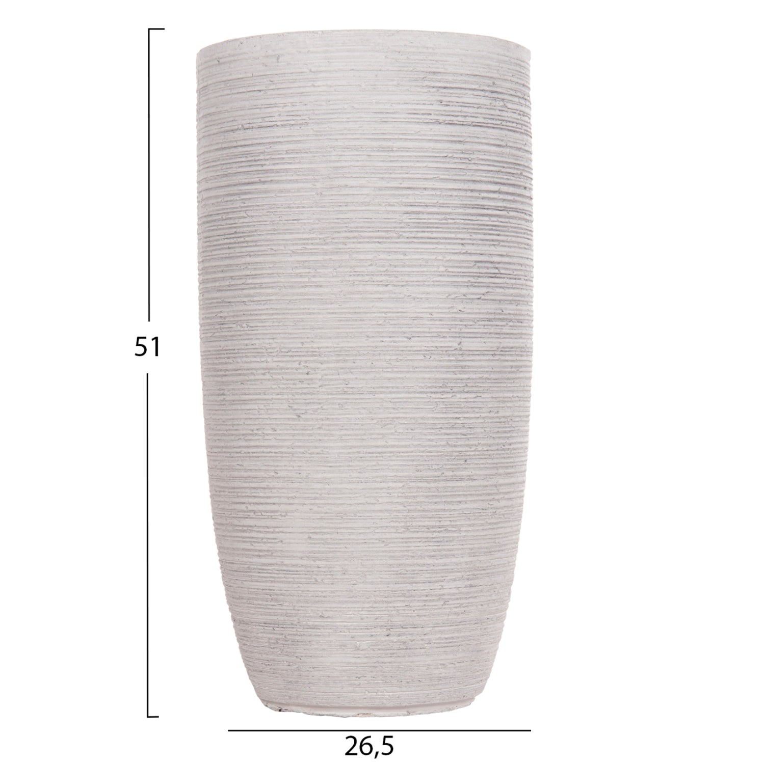 Комплект от 3 цилиндрични саксии,  - цвят цимент φ42x78hcm