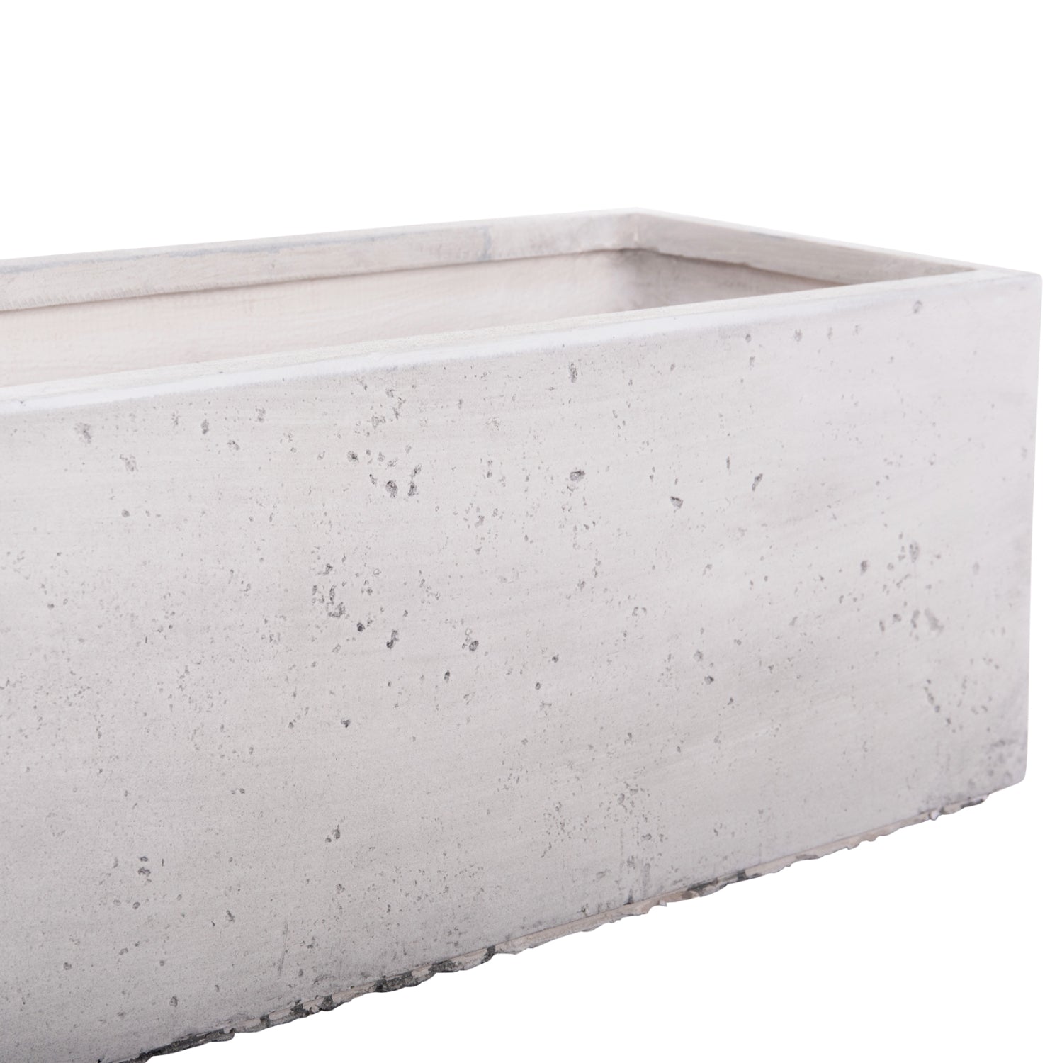 Комплект от 3 бр. правоъгълни градинарски саксий сив цимент 81x30x30см.