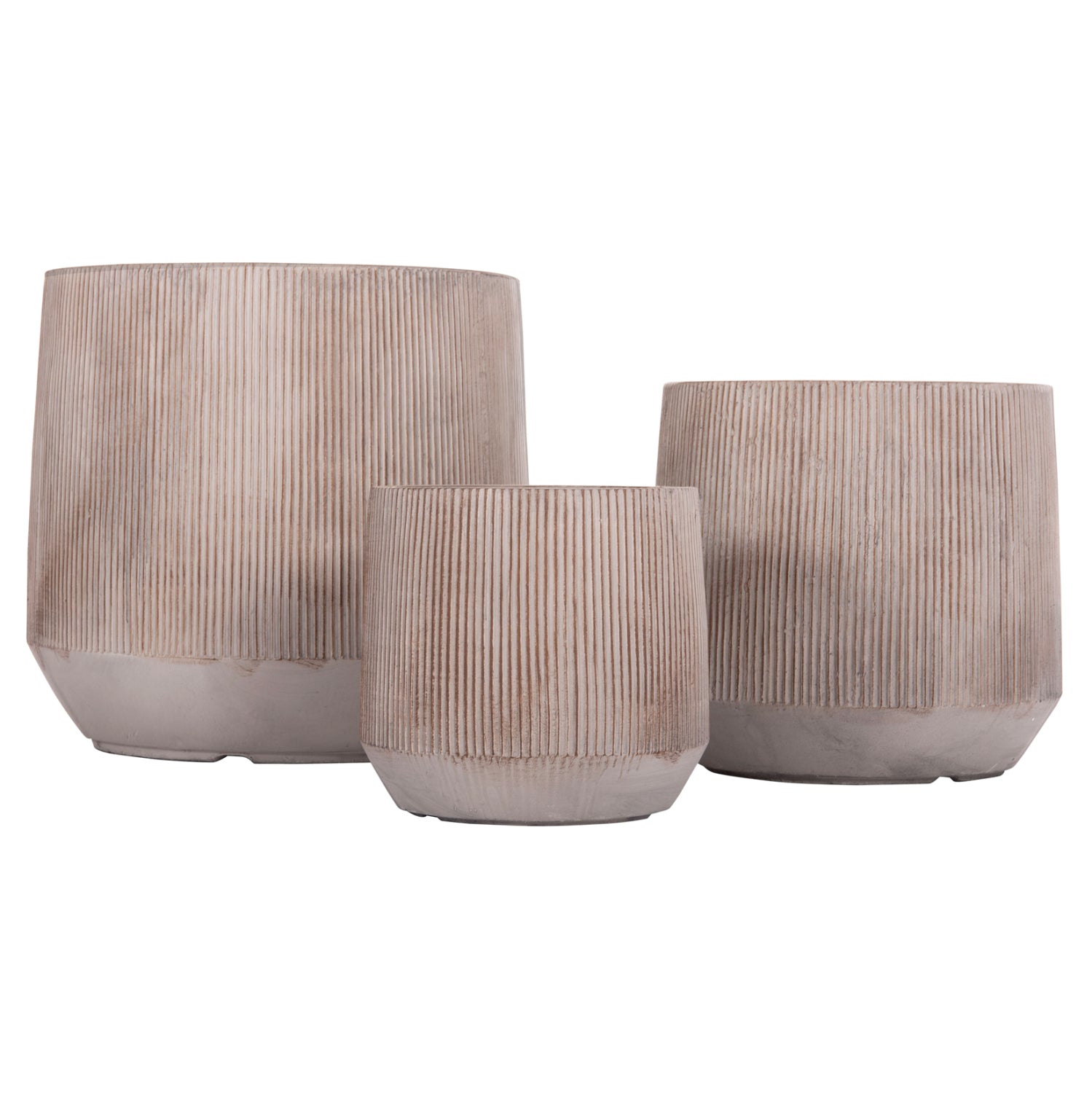 Комплект от 3 бр. кръгли  GARDENER серия фиброглина-цимент цвят φ55x55h