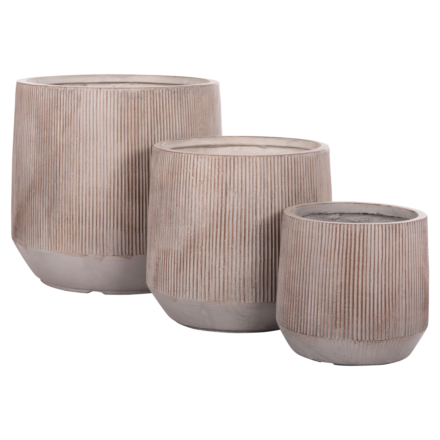 Комплект от 3 бр. кръгли  GARDENER серия фиброглина-цимент цвят φ55x55h