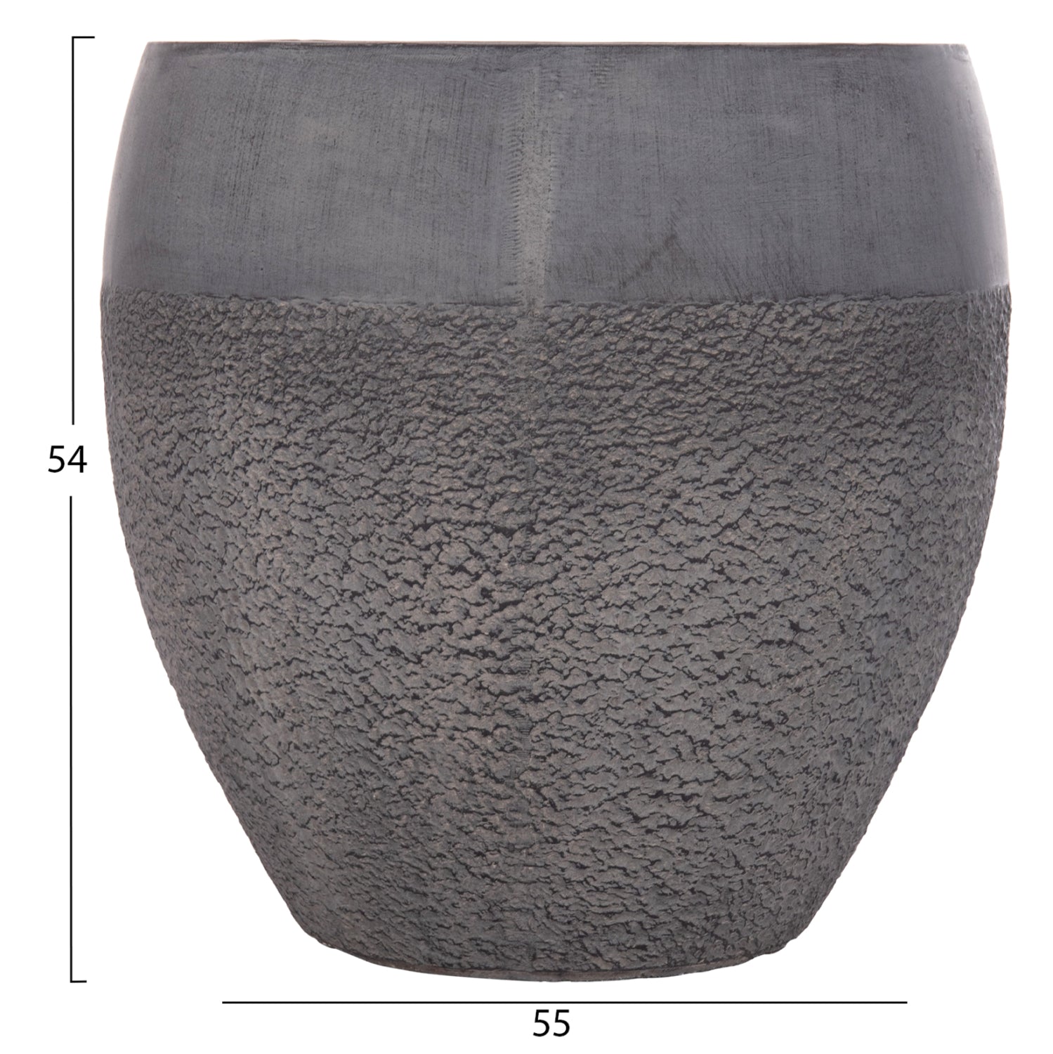 Комплект от 3 саксии за цветя GARDENER от  фиброглина - в тъмен циментов цвят φ55x54всм