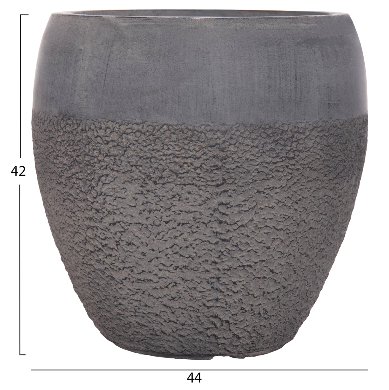 Комплект от 3 саксии за цветя GARDENER от  фиброглина - в тъмен циментов цвят φ55x54всм