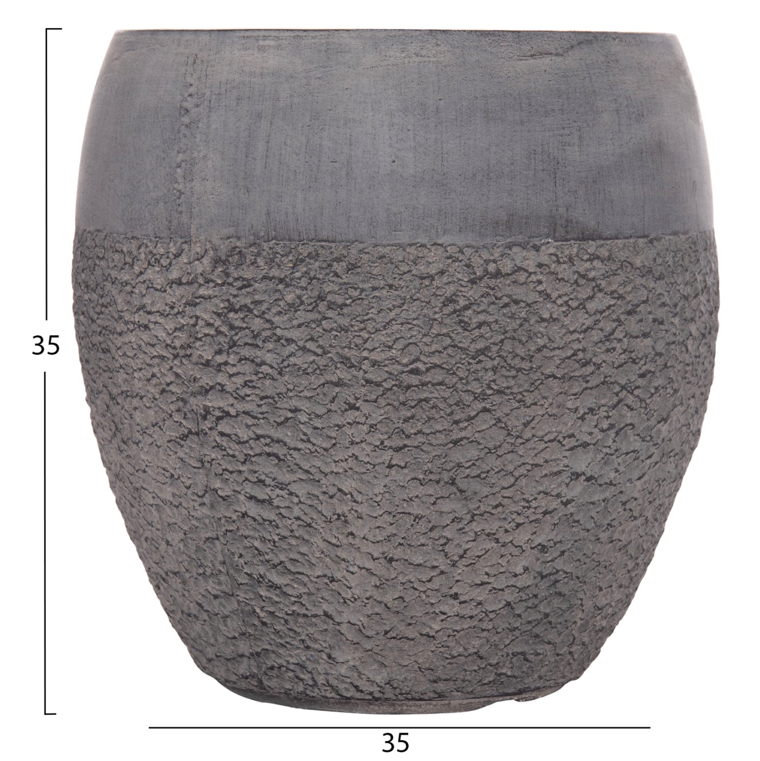 Комплект от 3 саксии за цветя GARDENER от  фиброглина - в тъмен циментов цвят φ55x54всм