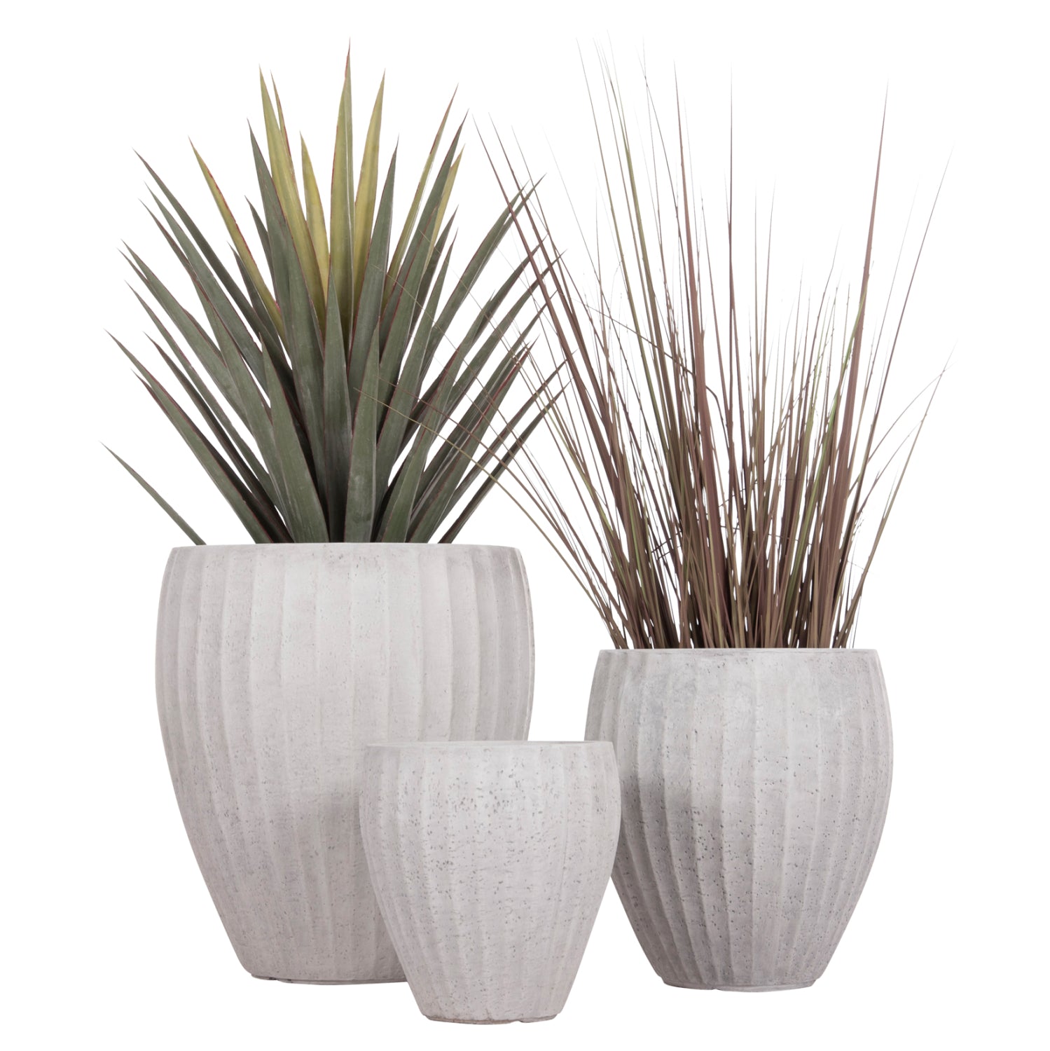 Комплект саксии от 3броя цвят цимент