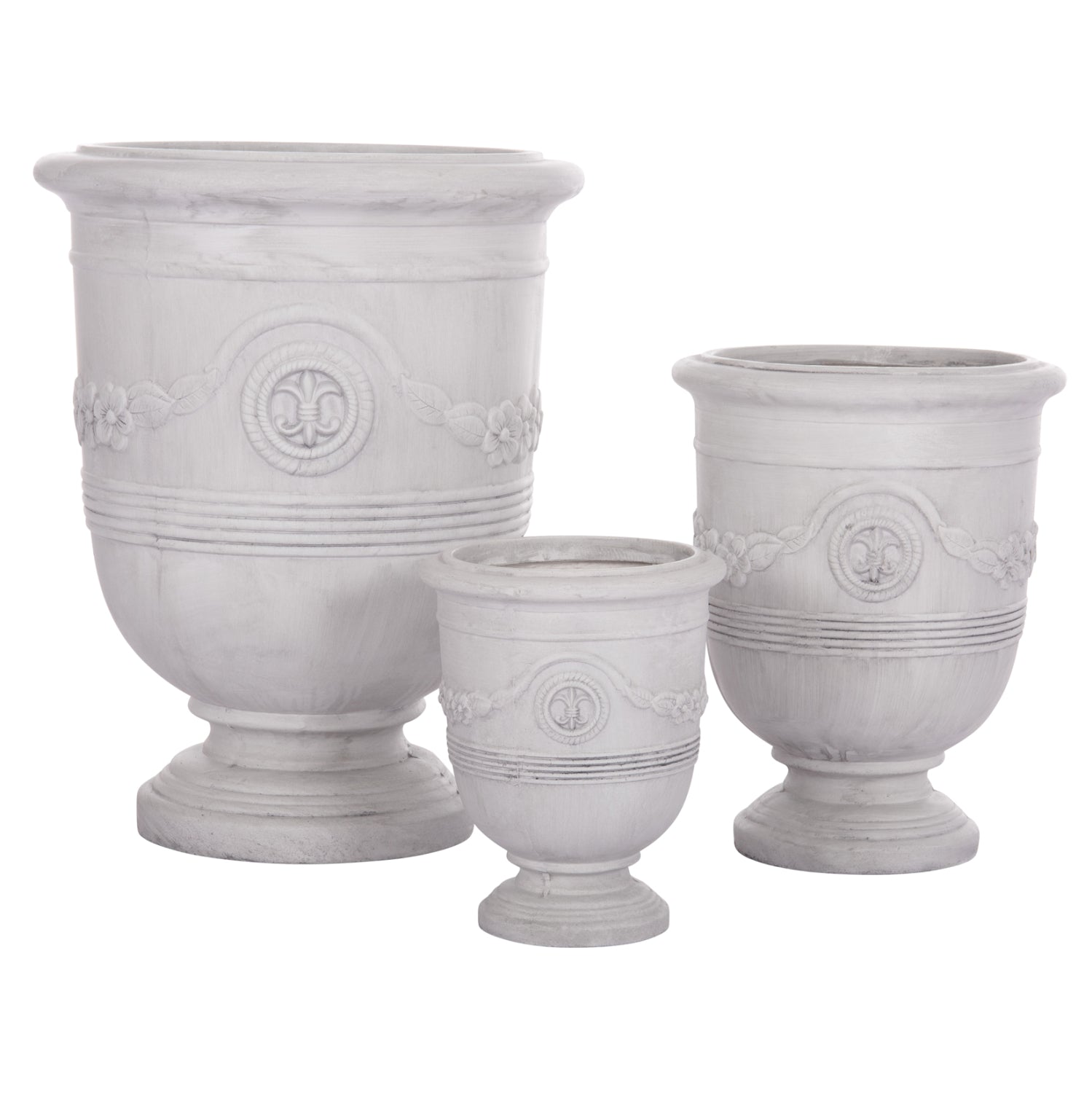 Комплект саксии  GARDENER 3броя бял цвят