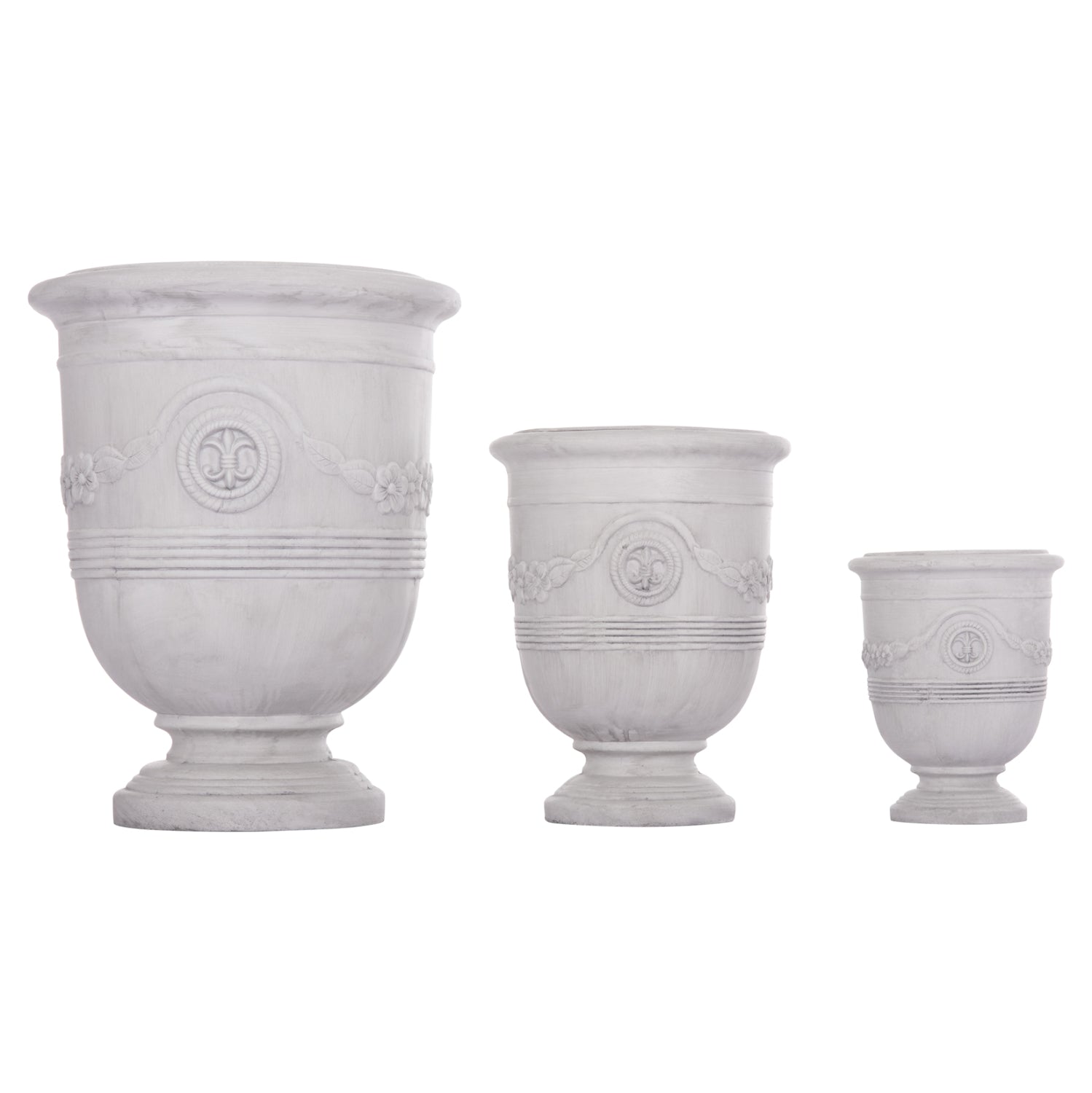 Комплект саксии  GARDENER 3броя бял цвят