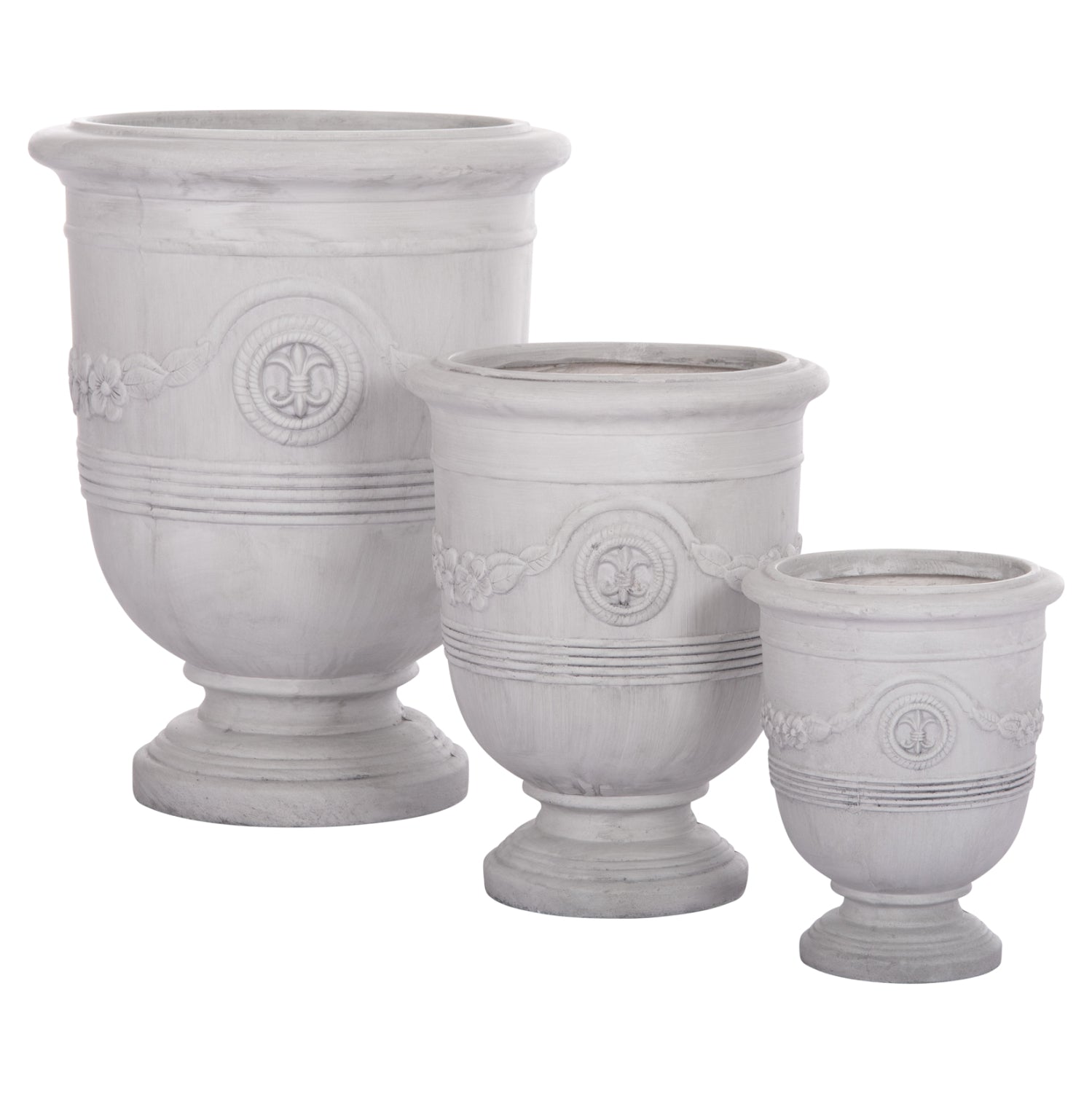 Комплект саксии  GARDENER 3броя бял цвят