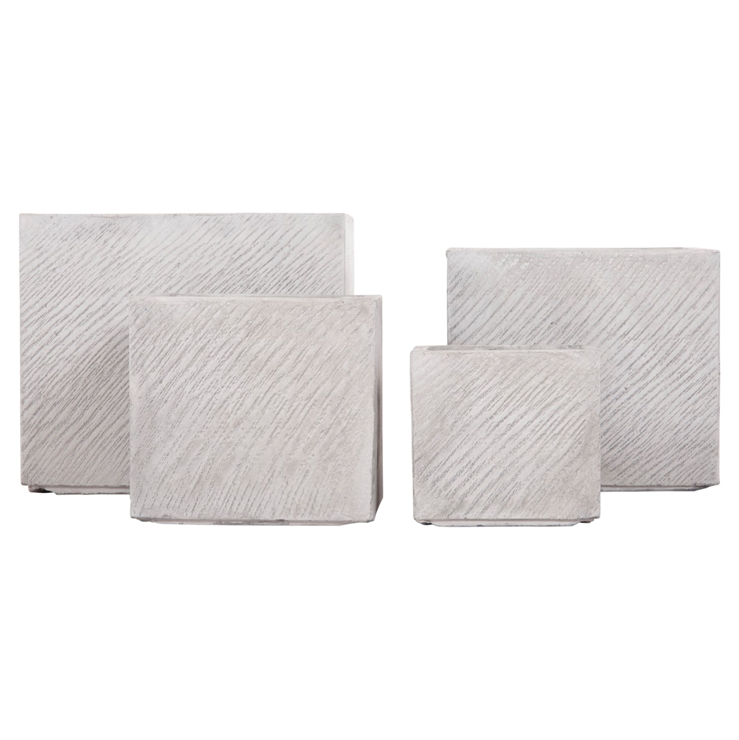 Комплект 4 саксии цвят цимент 37x37x32