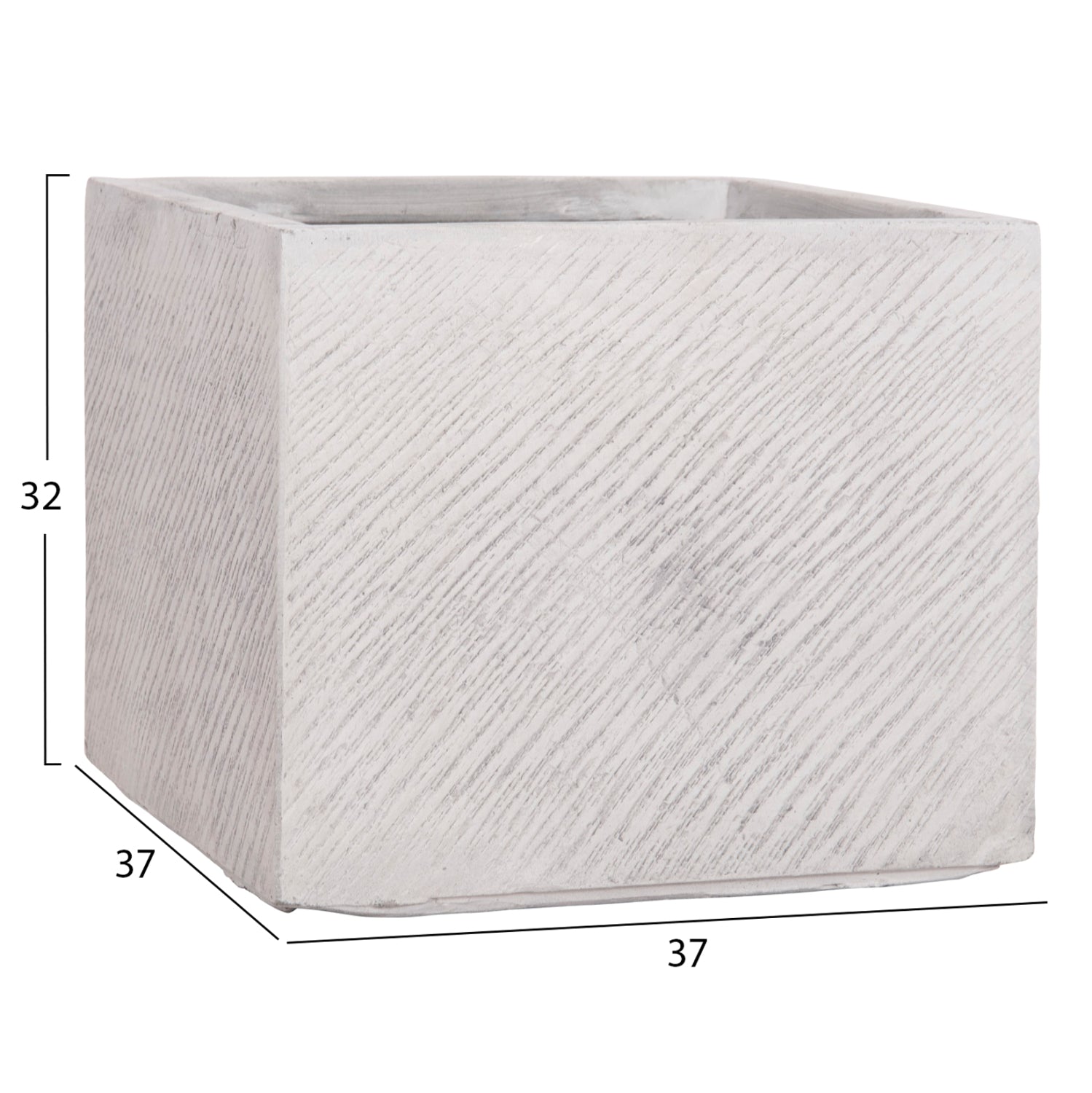 Комплект 4 саксии цвят цимент 37x37x32