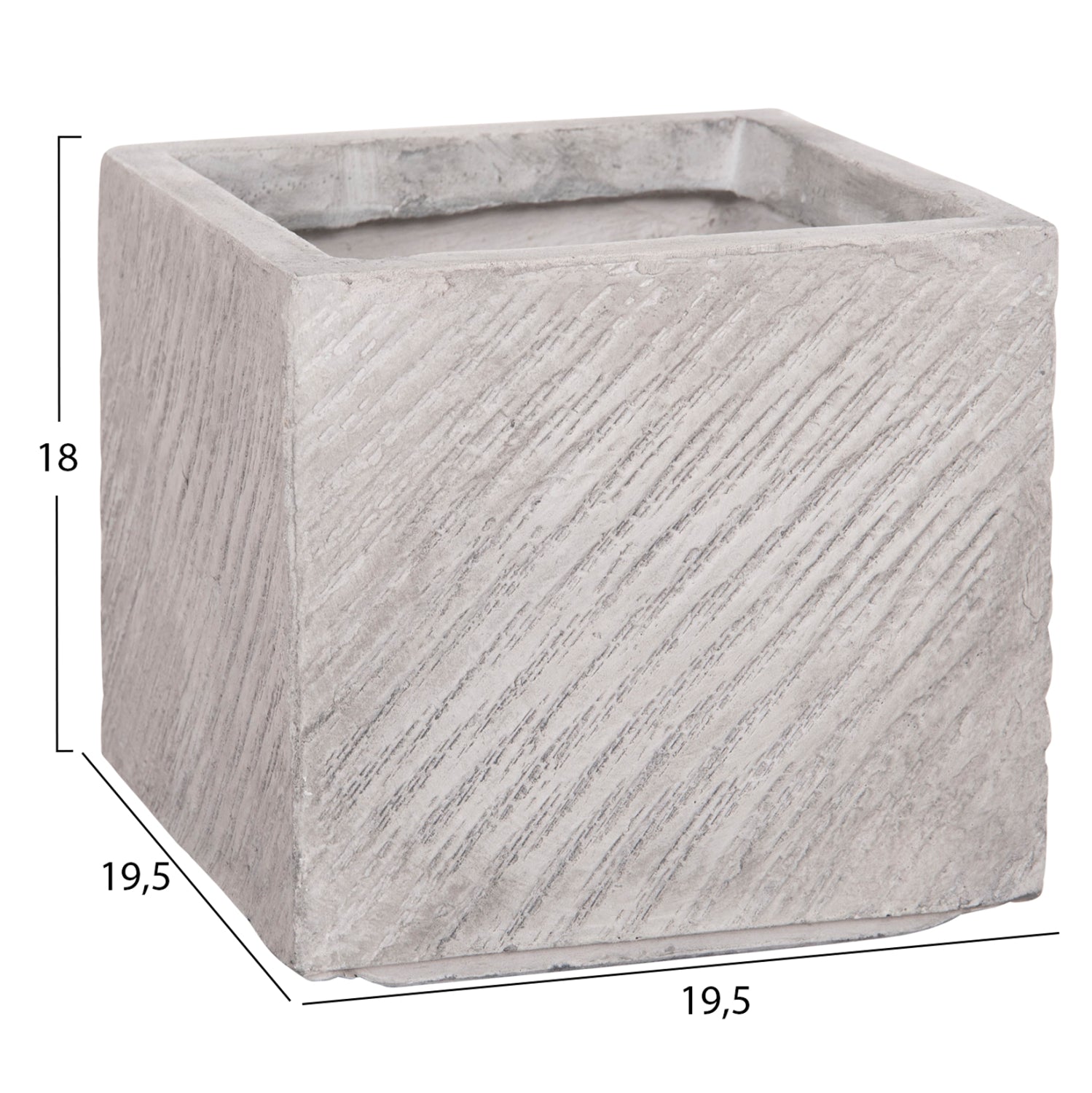 Комплект 4 саксии цвят цимент 37x37x32