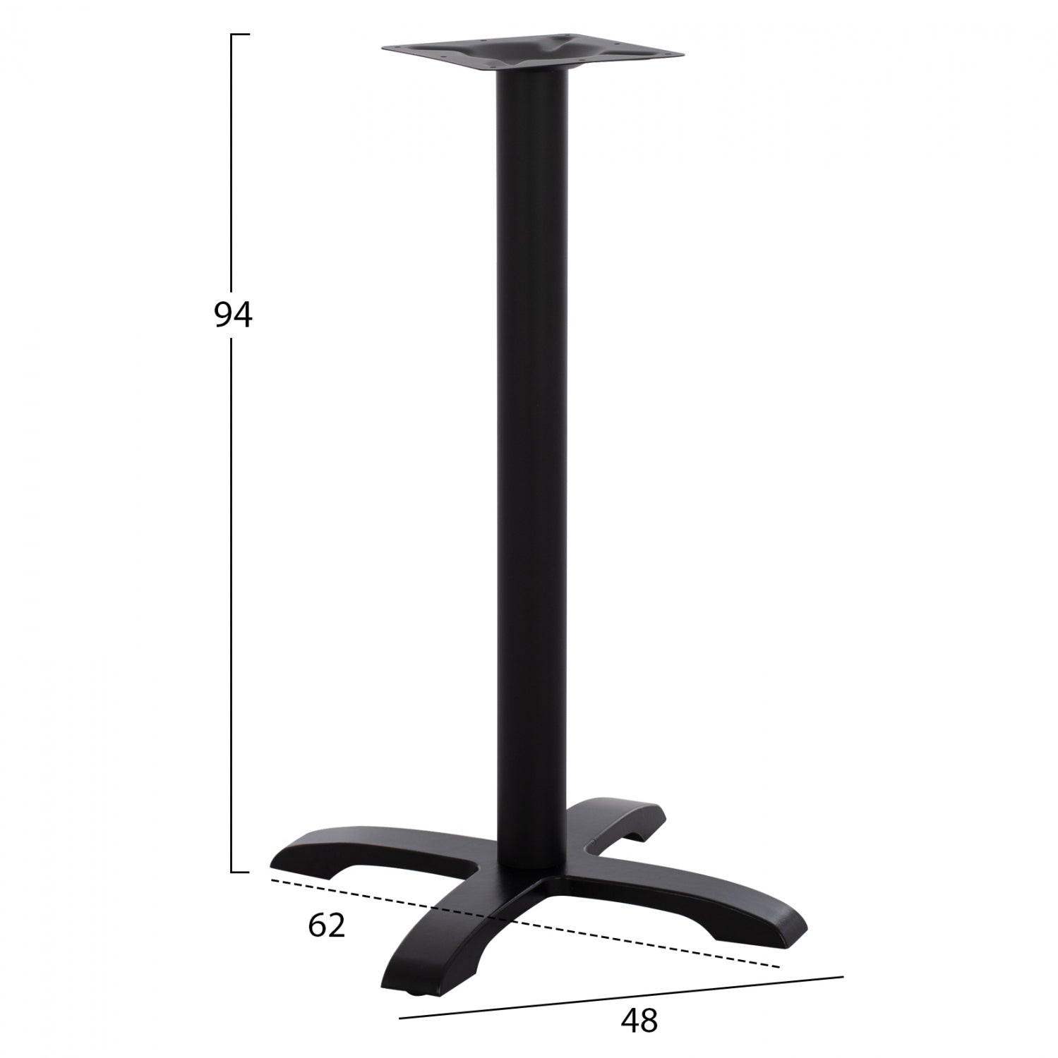 Основа за бар маса 473 /62Χ62X94 -черен цвят