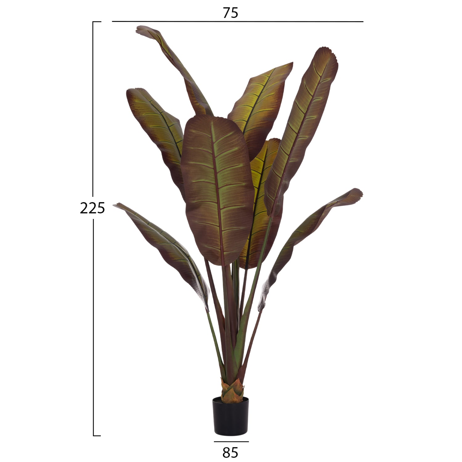 Декоративно синтетично растение японски банан в саксия 85х75х225см.