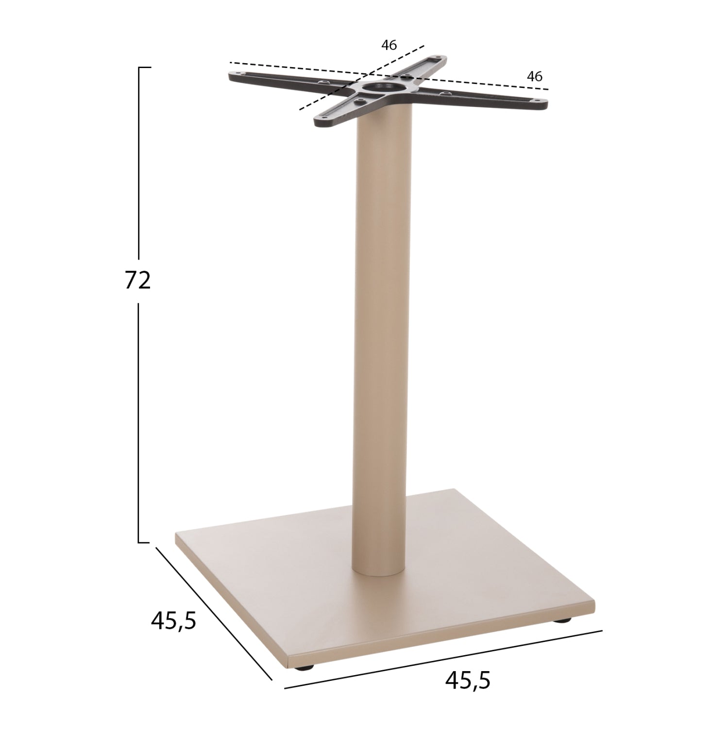 Основа за маса 475.25/  бежов цвят с регулатори 46Χ46/73см