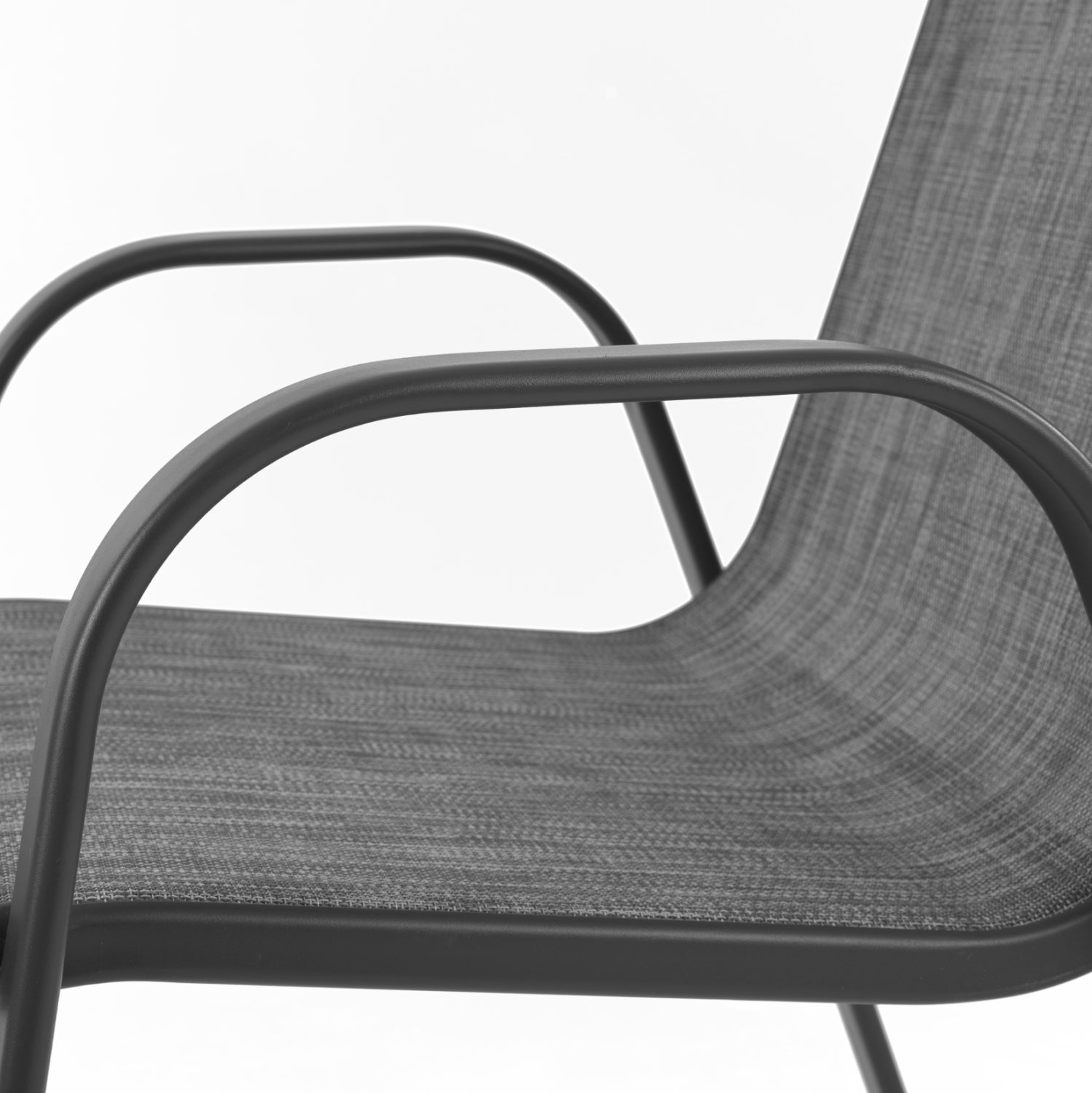 Градински стол LEON КГ5000.01 метален сив с текстил сив 54x70x93см