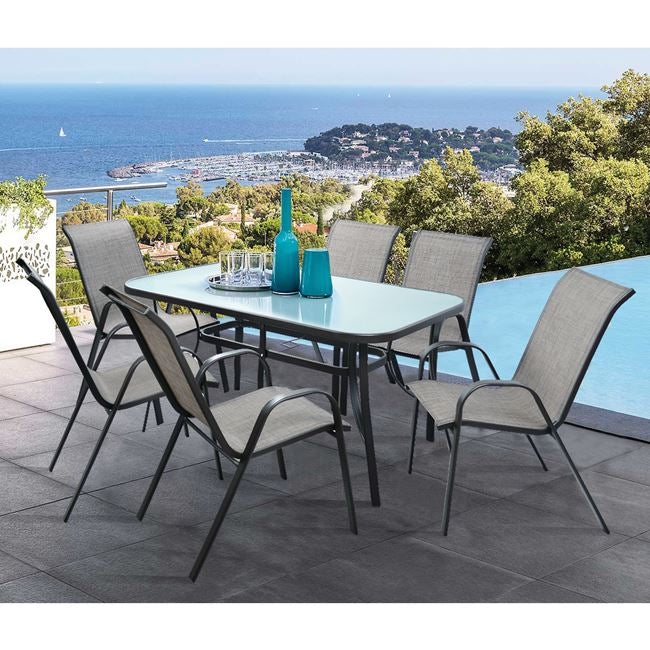 Градински комплект Леон 7 бр с маса 150/90см сив цвят  КГ5119.01