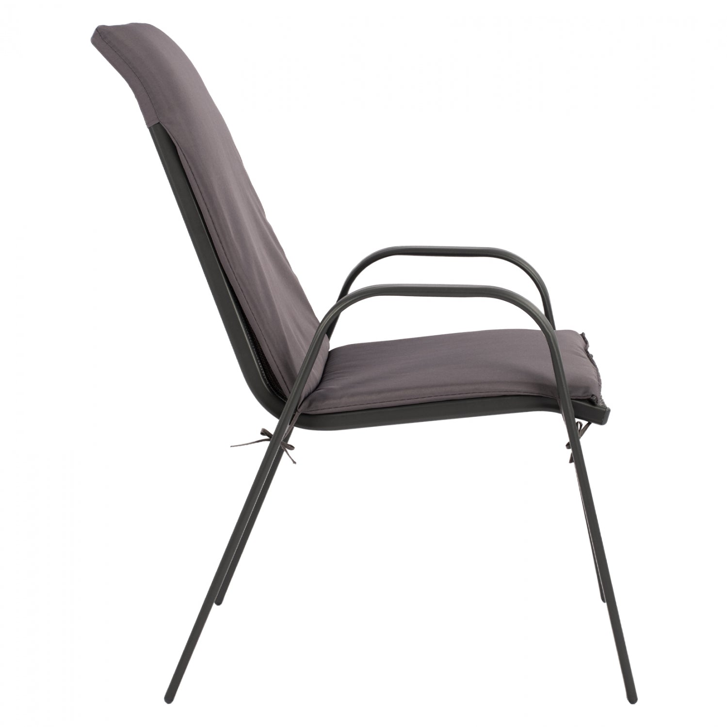 Фотьойл Leon, метален, сив, със сива възглавница, КГ1057301, 54x70x93 см