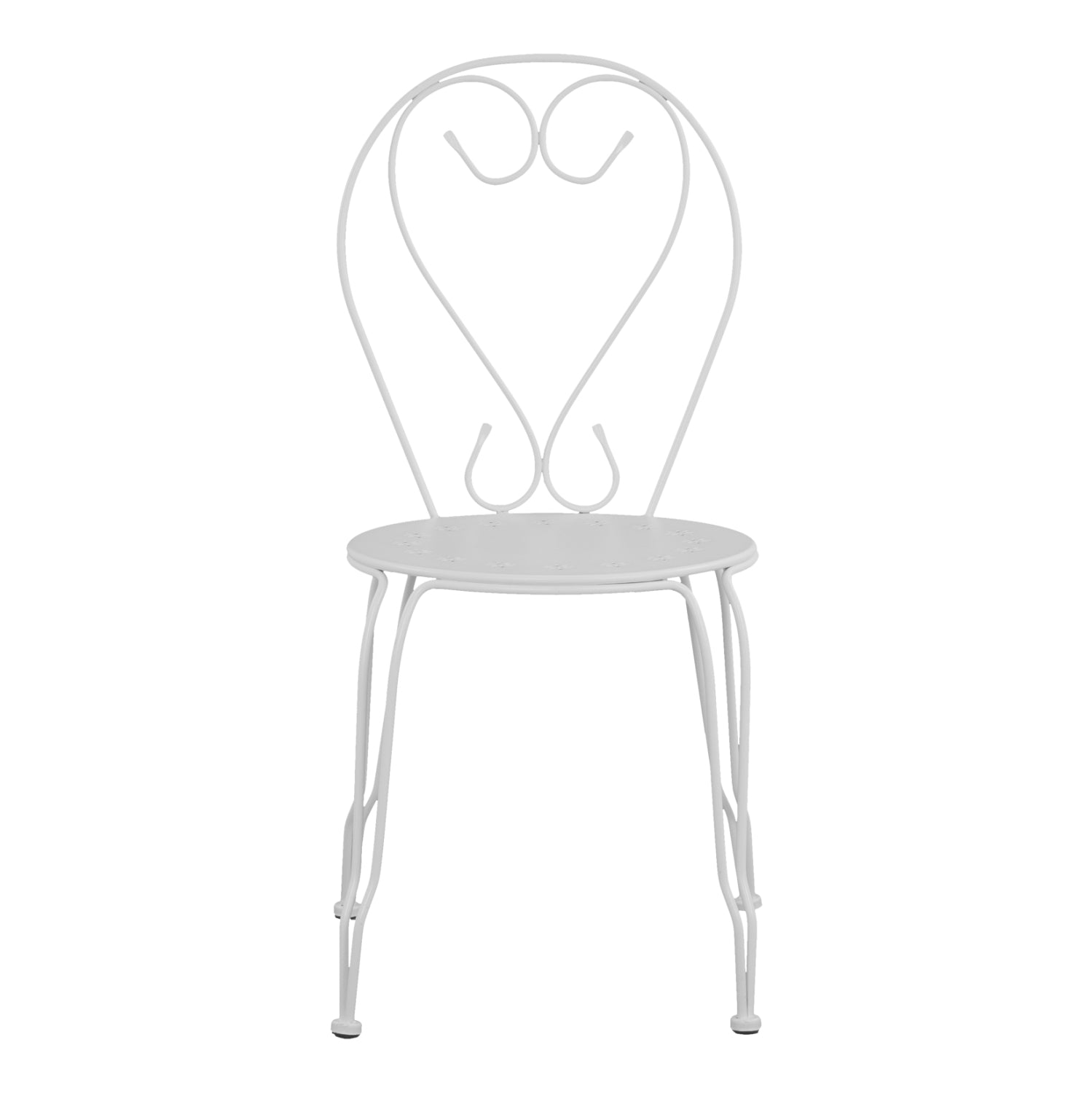 Стол метален AMORE бял цвят 42x48x90