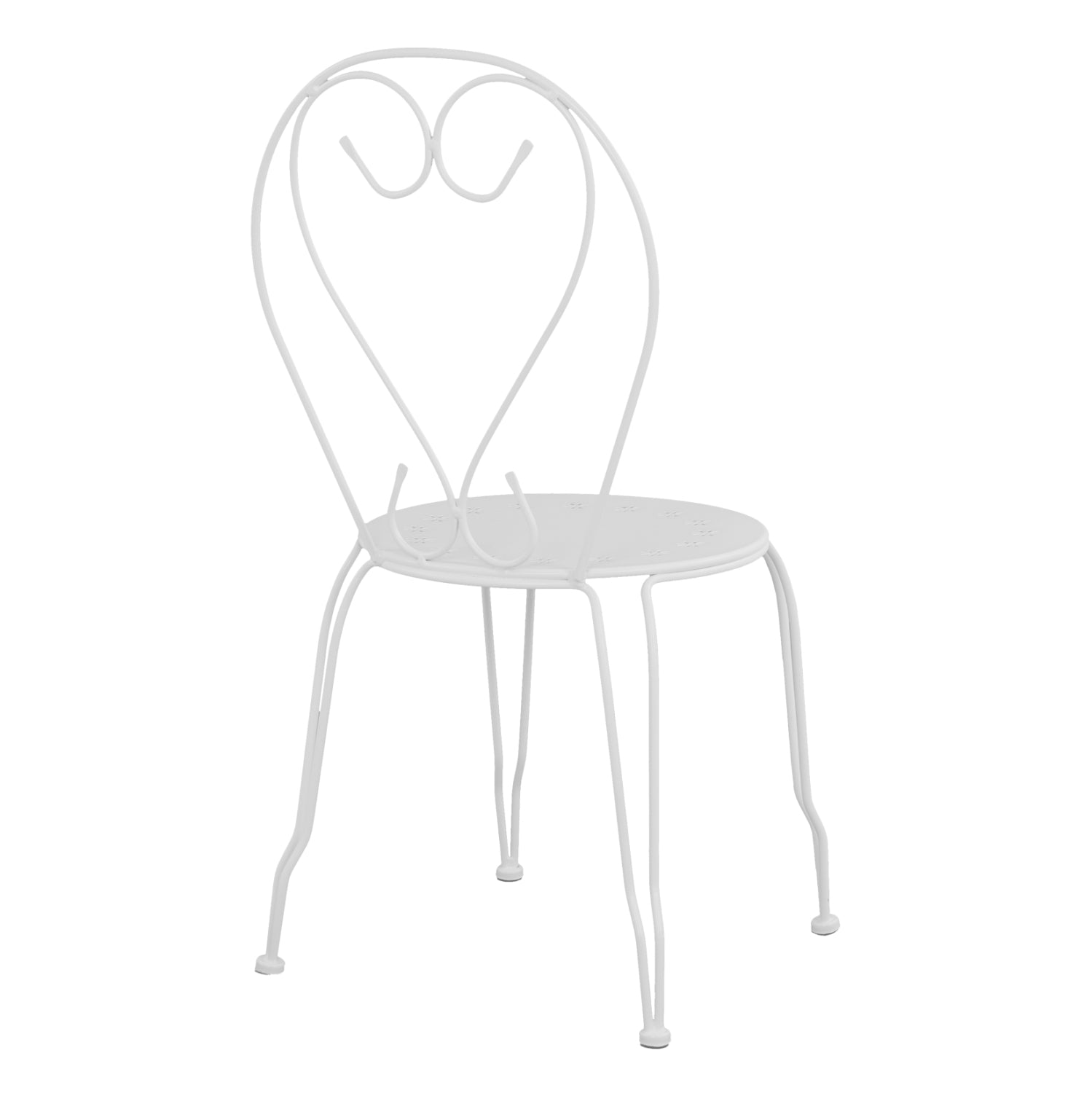 Стол метален AMORE бял цвят 42x48x90