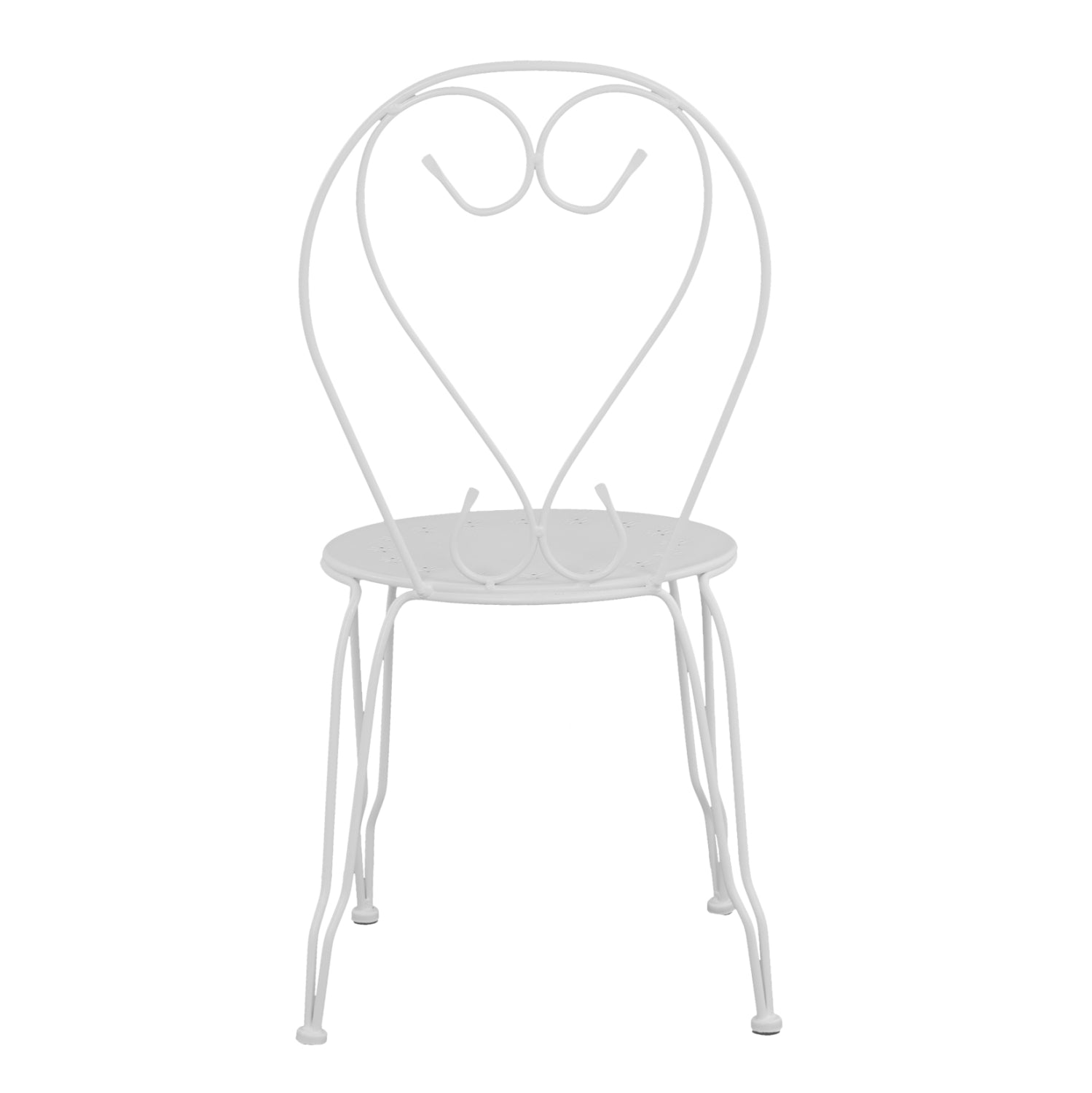 Стол метален AMORE бял цвят 42x48x90