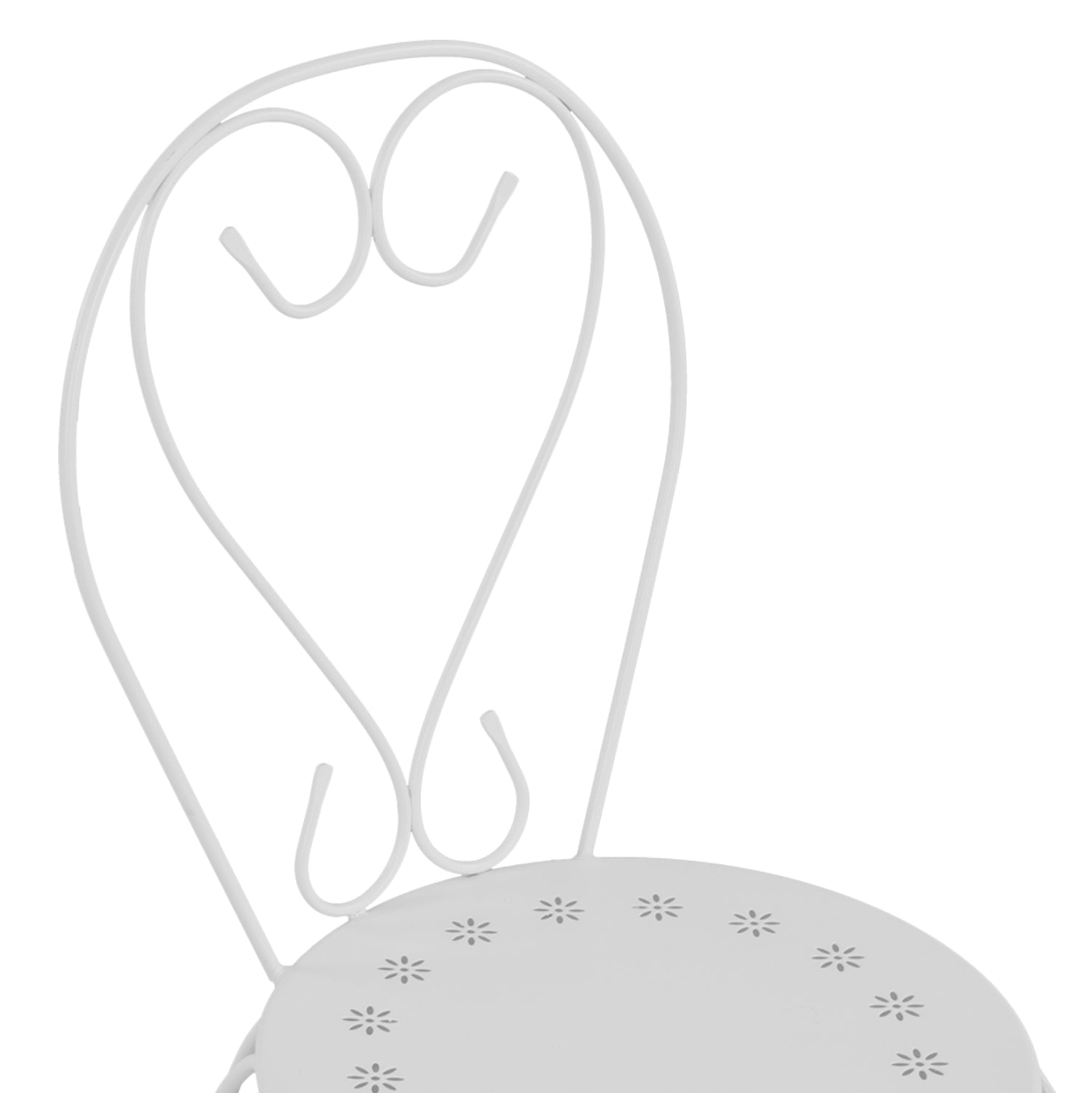 Стол метален AMORE бял цвят 42x48x90