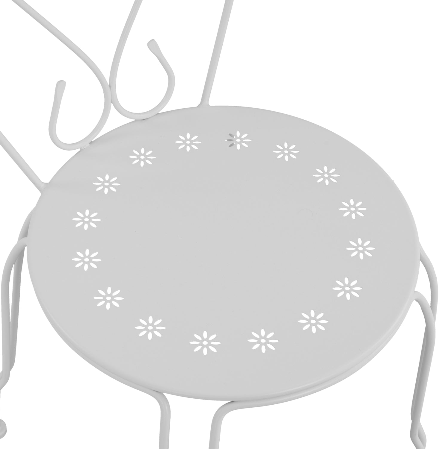 Стол метален AMORE бял цвят 42x48x90