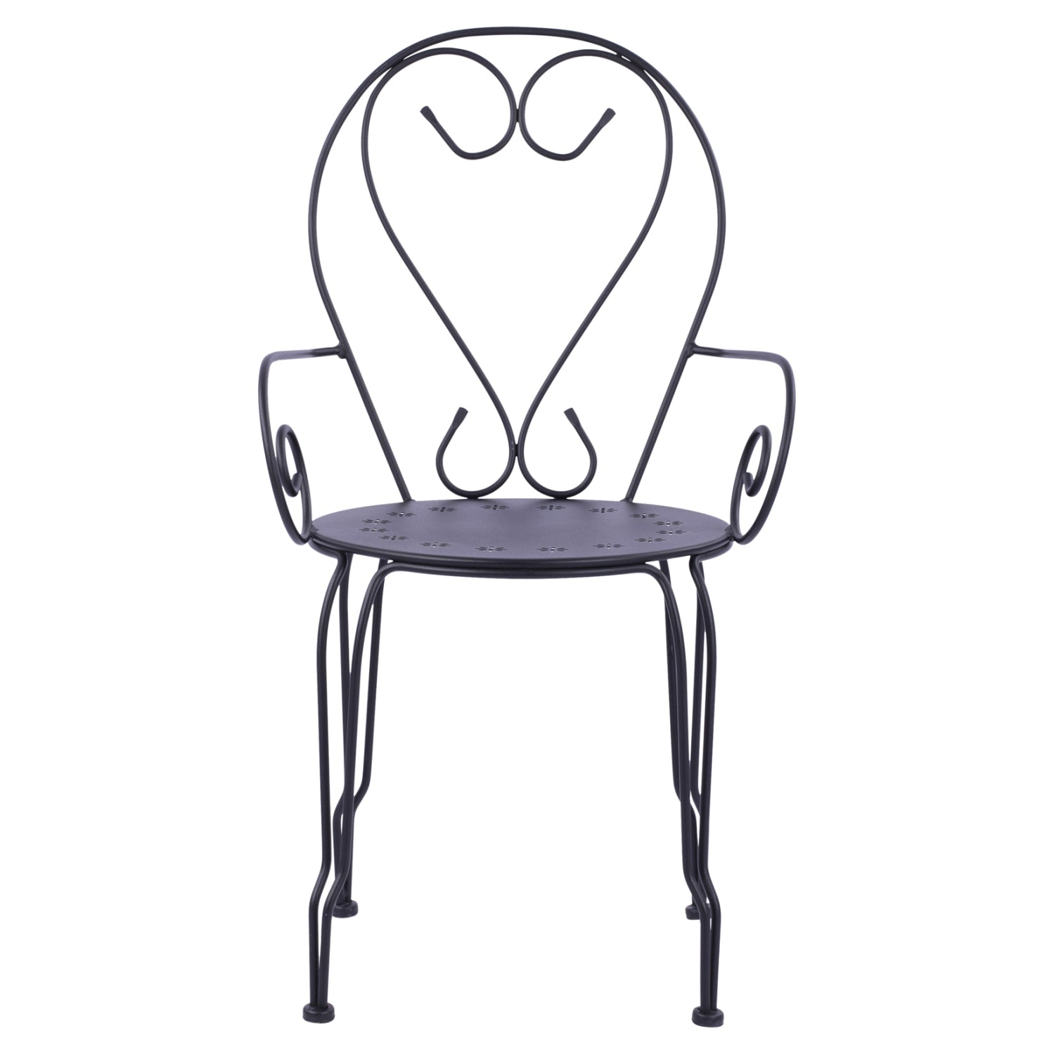 Стол  метален AMORE черен цвят  49x48x90