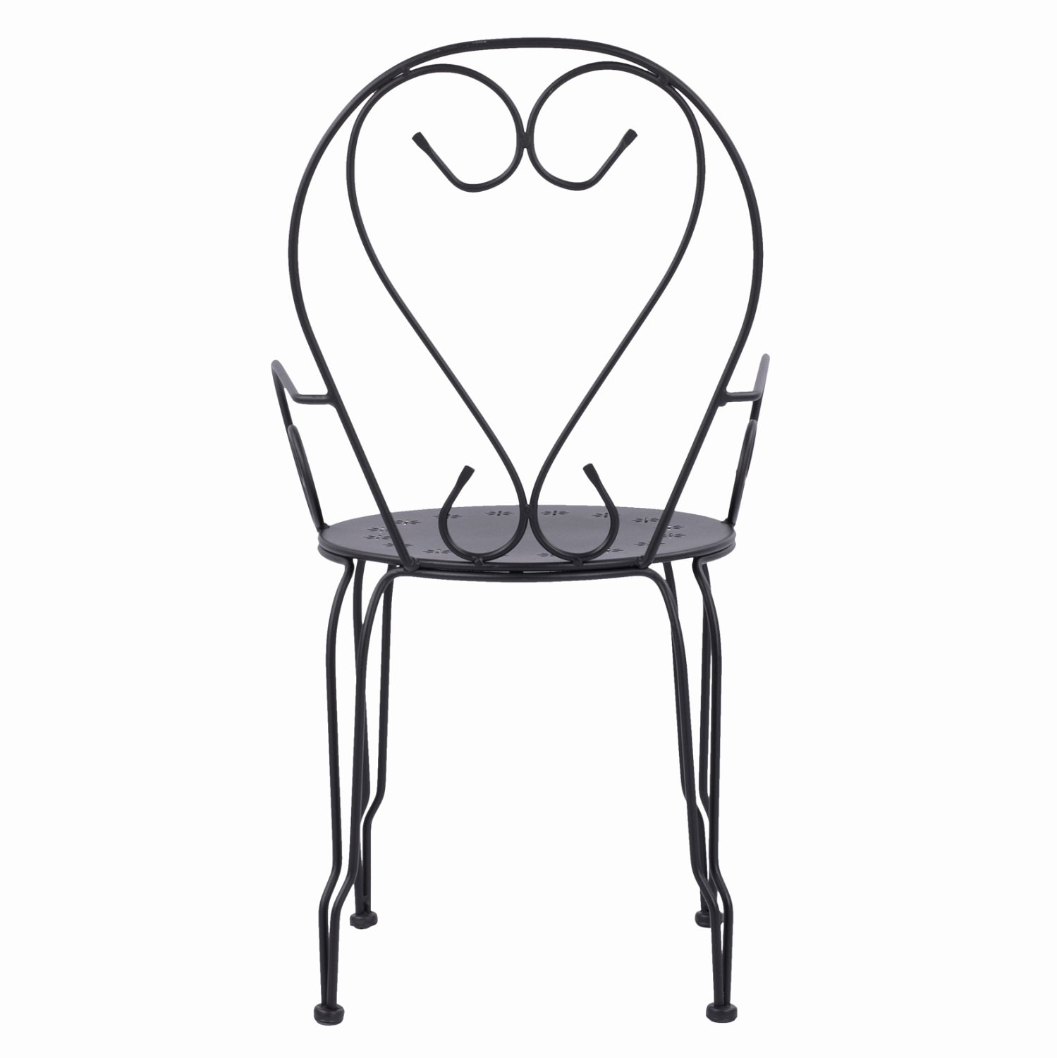 Стол  метален AMORE черен цвят  49x48x90