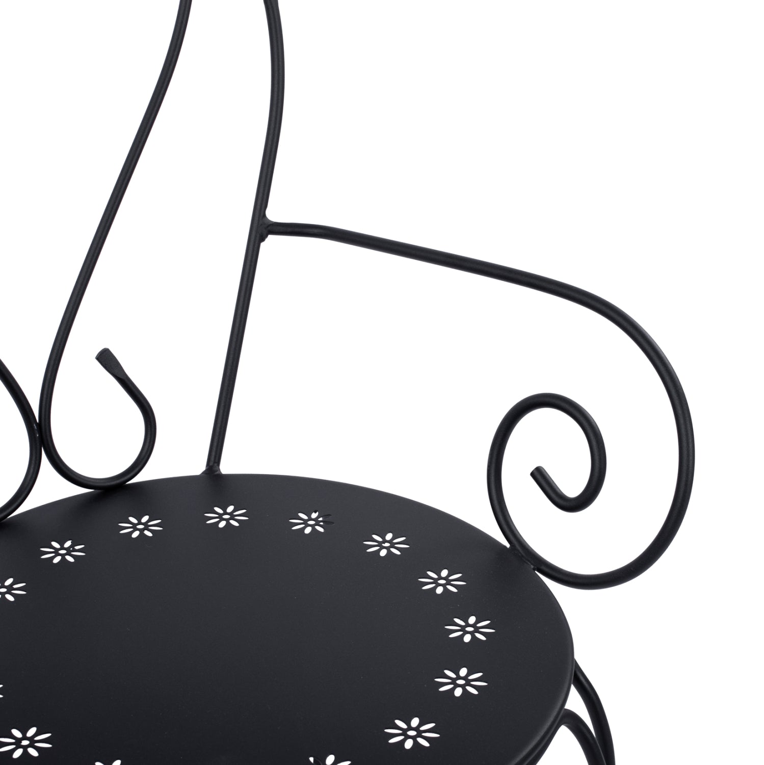 Стол  метален AMORE черен цвят  49x48x90