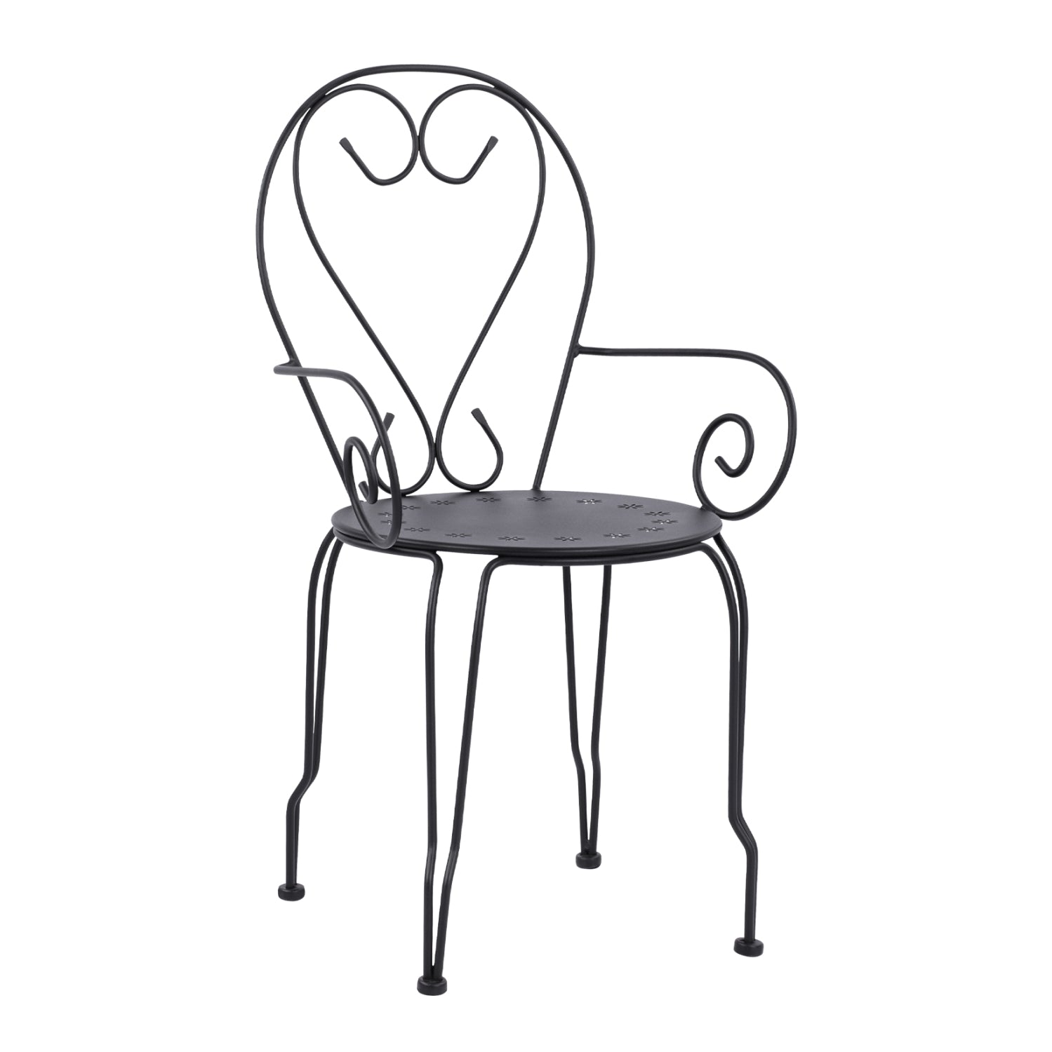 Стол  метален AMORE черен цвят  49x48x90