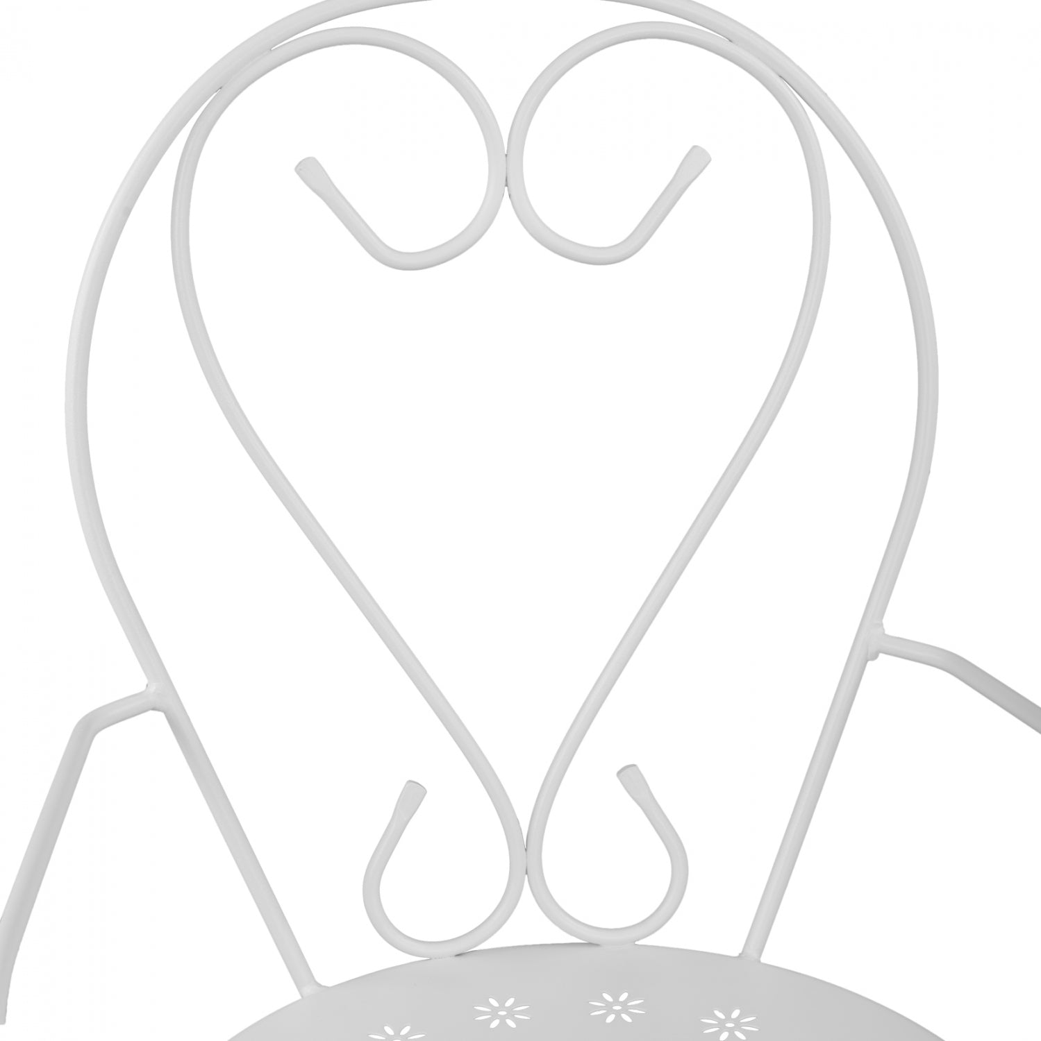 Стол метален AMORE   бял цвят 49x48x90