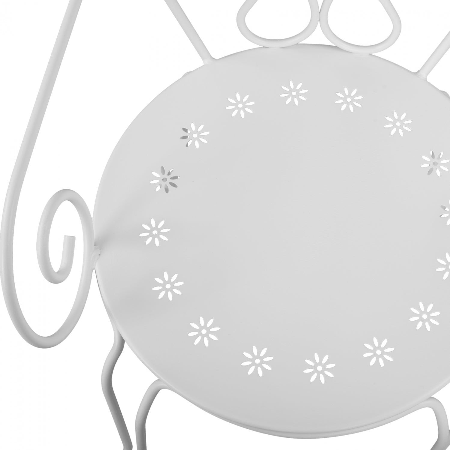 Стол метален AMORE   бял цвят 49x48x90