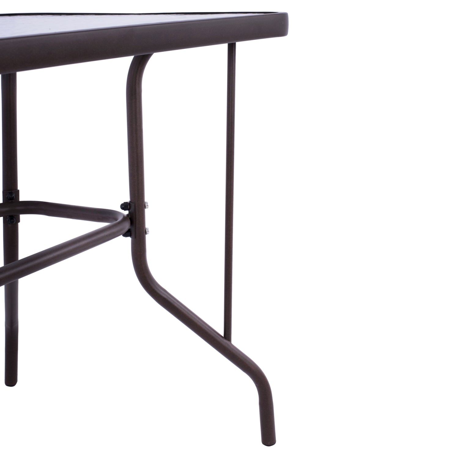 Маса Адам метал/стъкло  110х60 -кафяв цвят