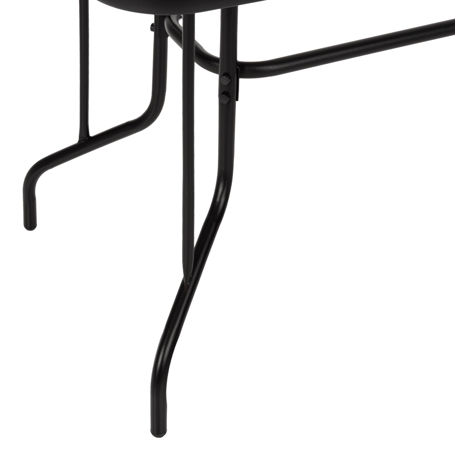 Маса Адам черна метална, със стъклен плот, 110x60x71 см