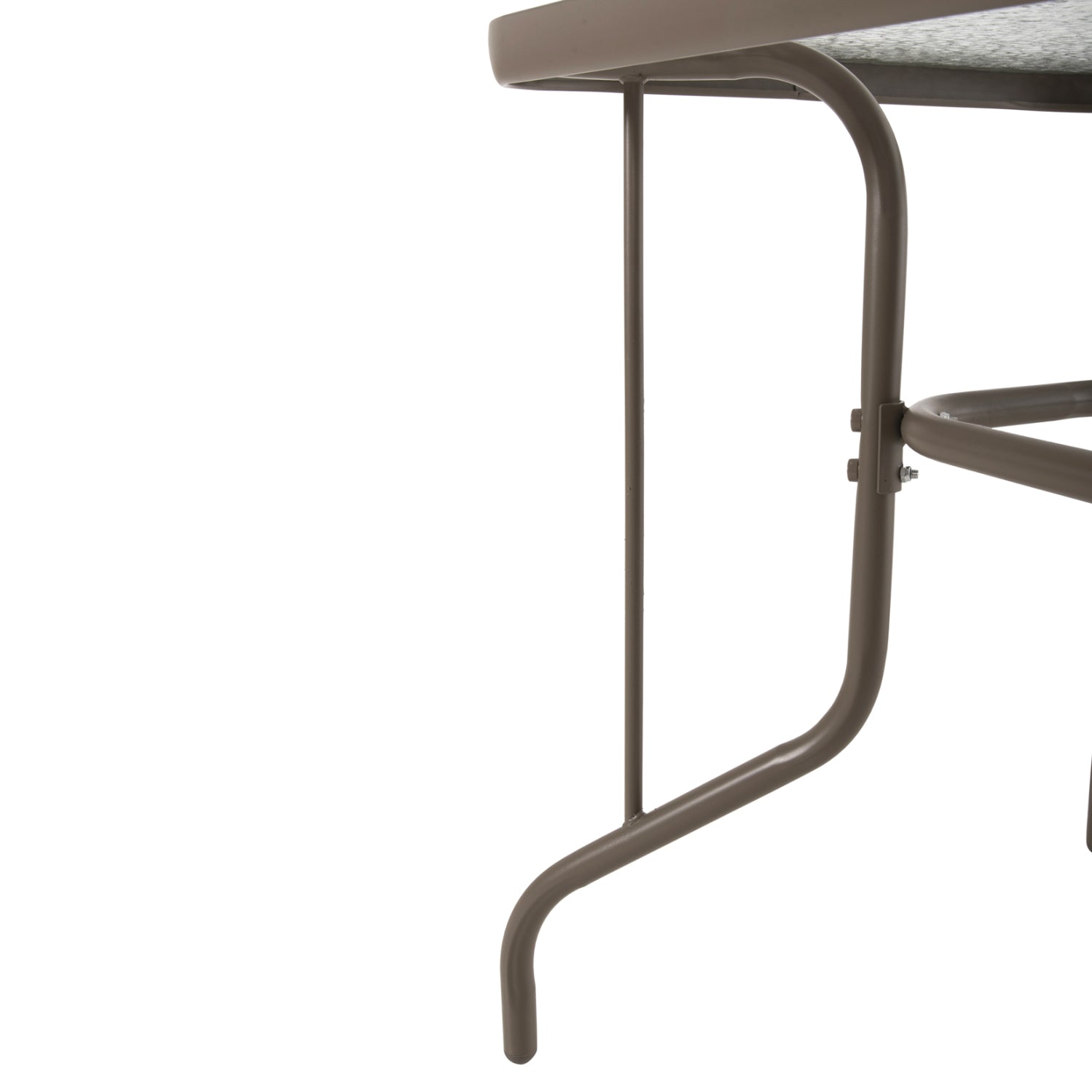 Метална маса Адам  шампанско със стъклена повърхност 110x60x71см