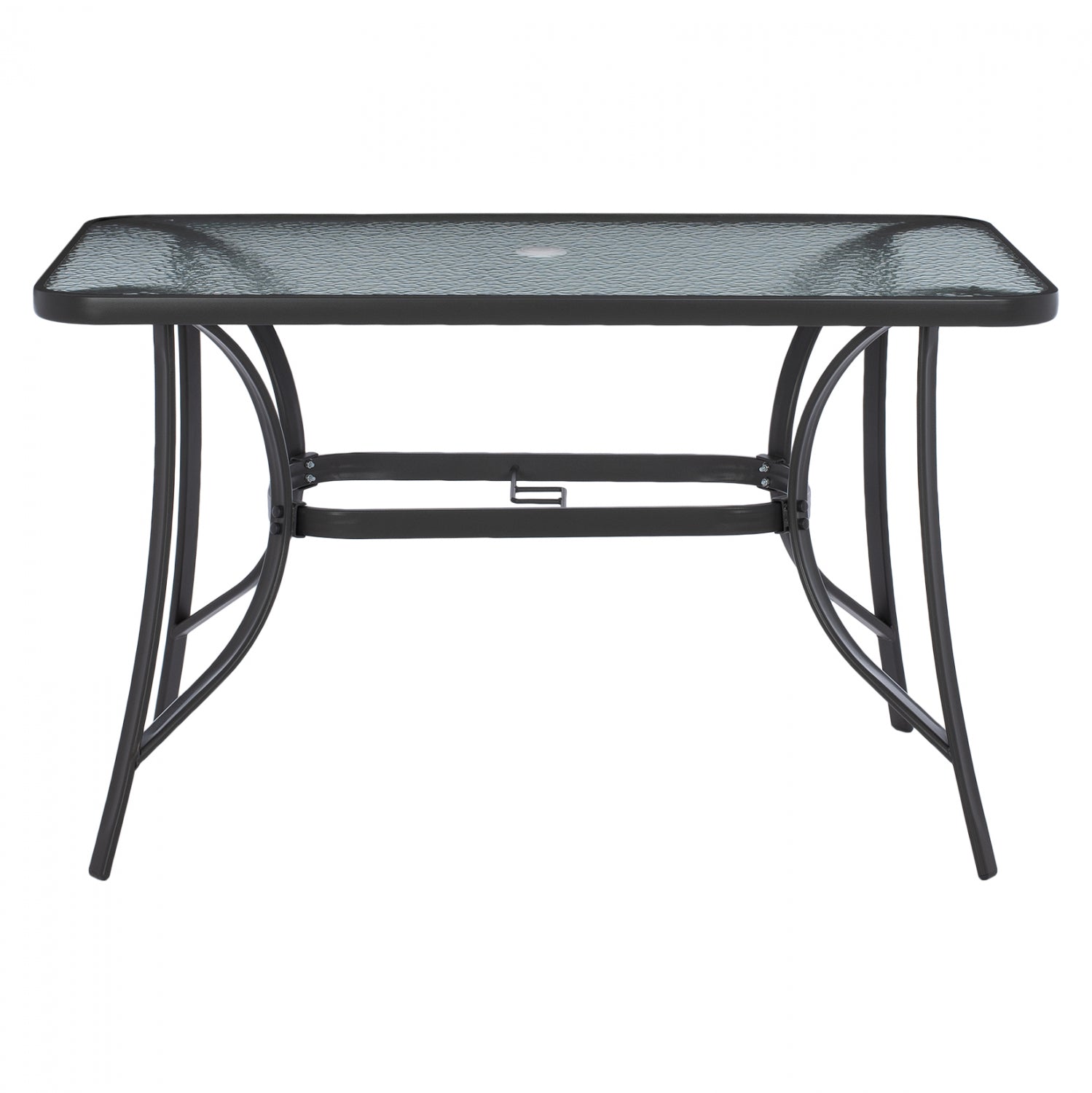 Градинска маса Браво с отвор за чадър 120х70 -сив цвят метал