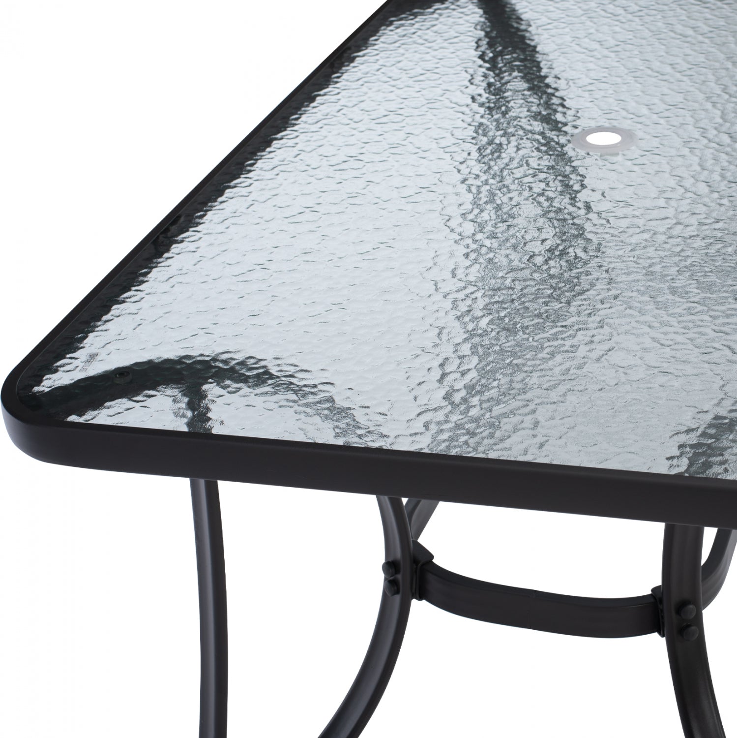 Градинска маса Браво с отвор за чадър 120х70 -сив цвят метал