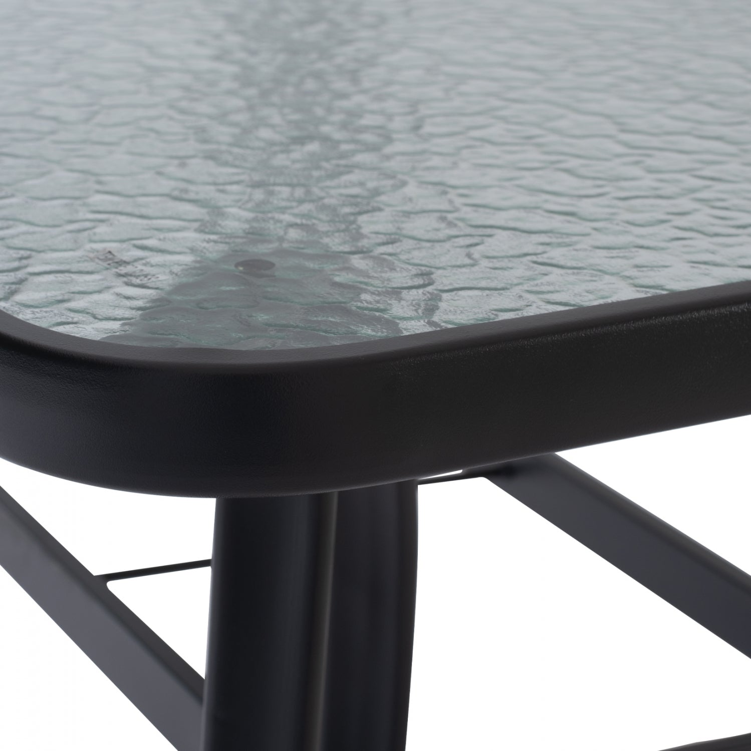 Градинска маса Браво с отвор за чадър 120х70 -сив цвят метал