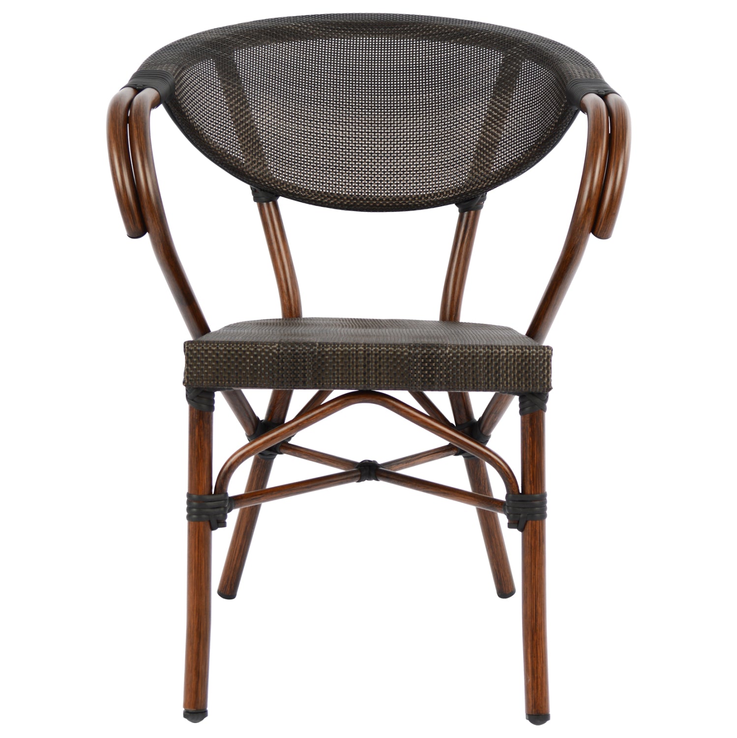 Алуминиево кресло Бамбо , кафяво с текстил 59x60x82 cm