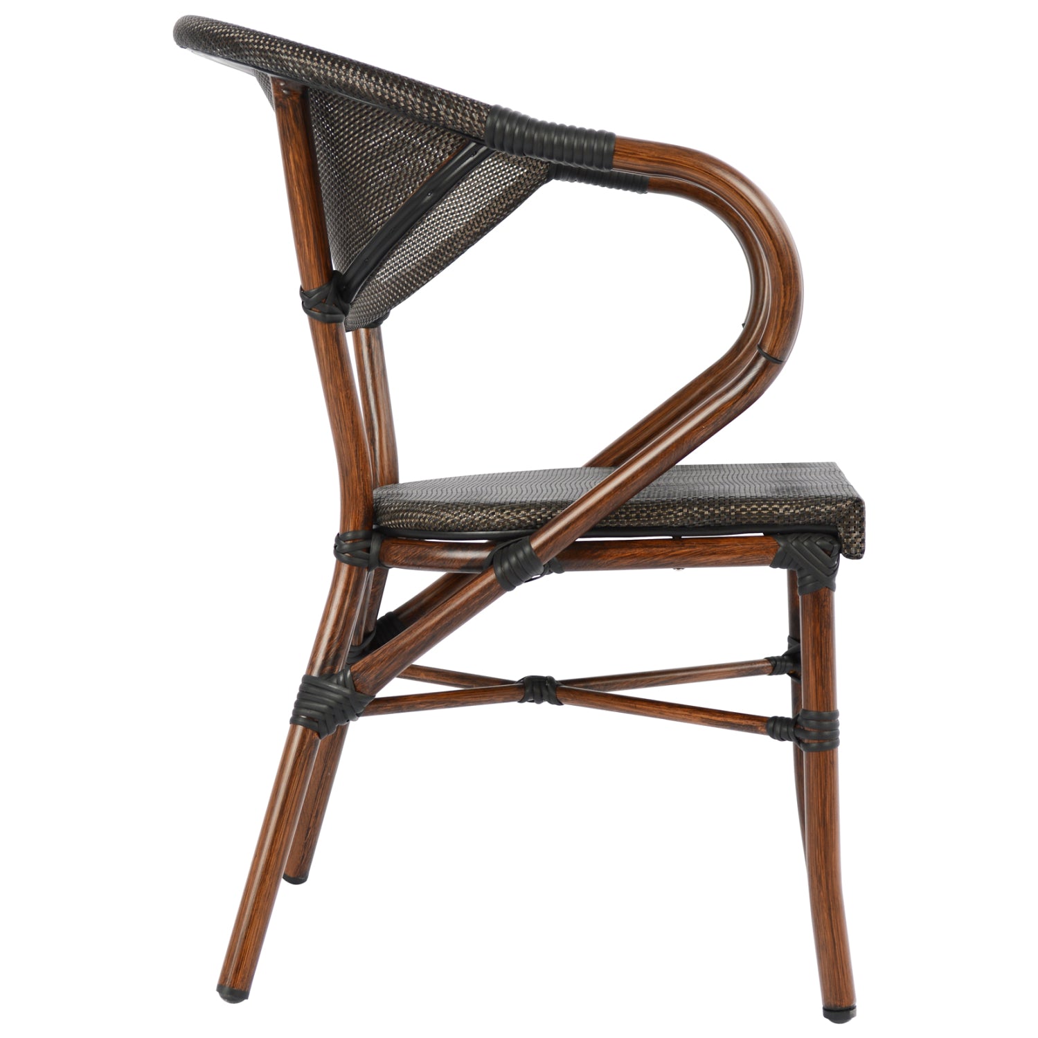 Алуминиево кресло Бамбо , кафяво с текстил 59x60x82 cm