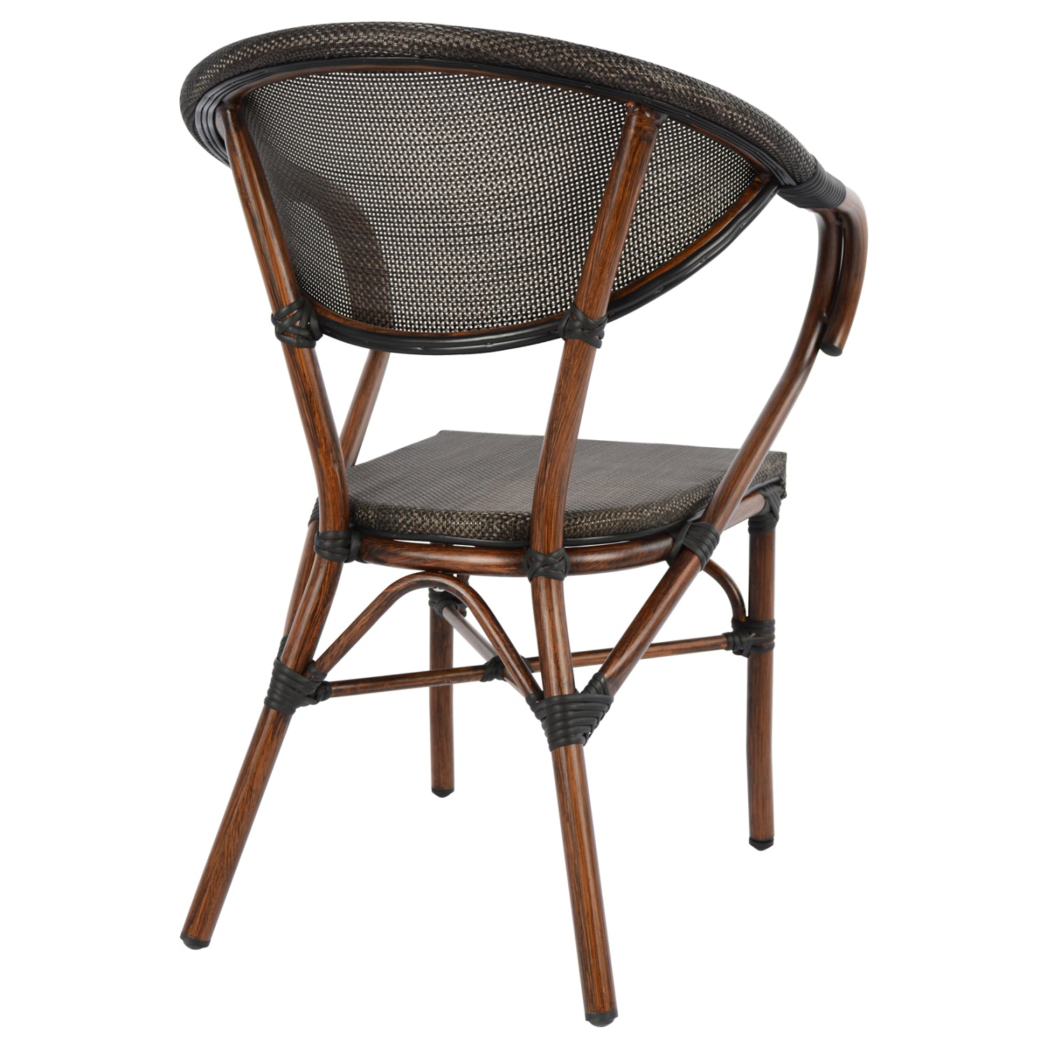 Алуминиево кресло Бамбо , кафяво с текстил 59x60x82 cm