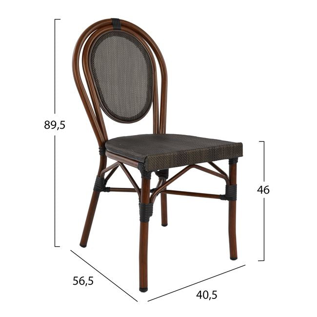 Стол BAMBO кафяв цвят 40,5x56,5x89,5