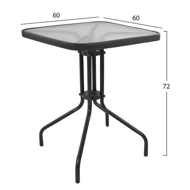 Градински комплект 3 бр  FIGO-LAURA сив цвят с маса 60Χ60Χ72 /КГ10468