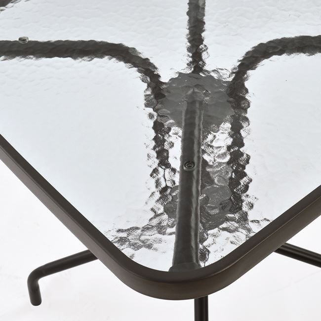 Градинска маса Фиго 60х60 -метал кафяв цвят/стъкло