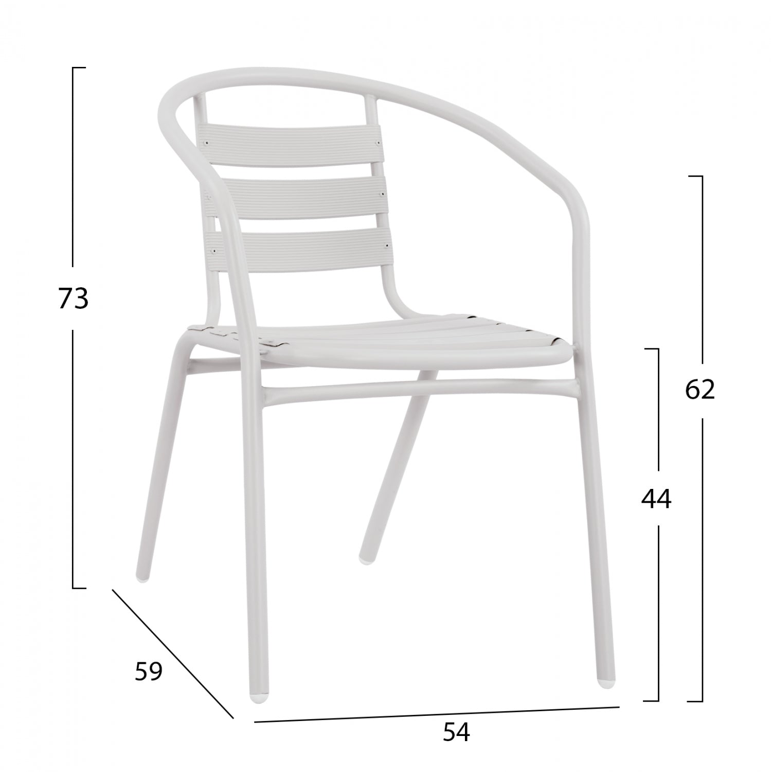 Стол LAURA бял цвят  54x59x73