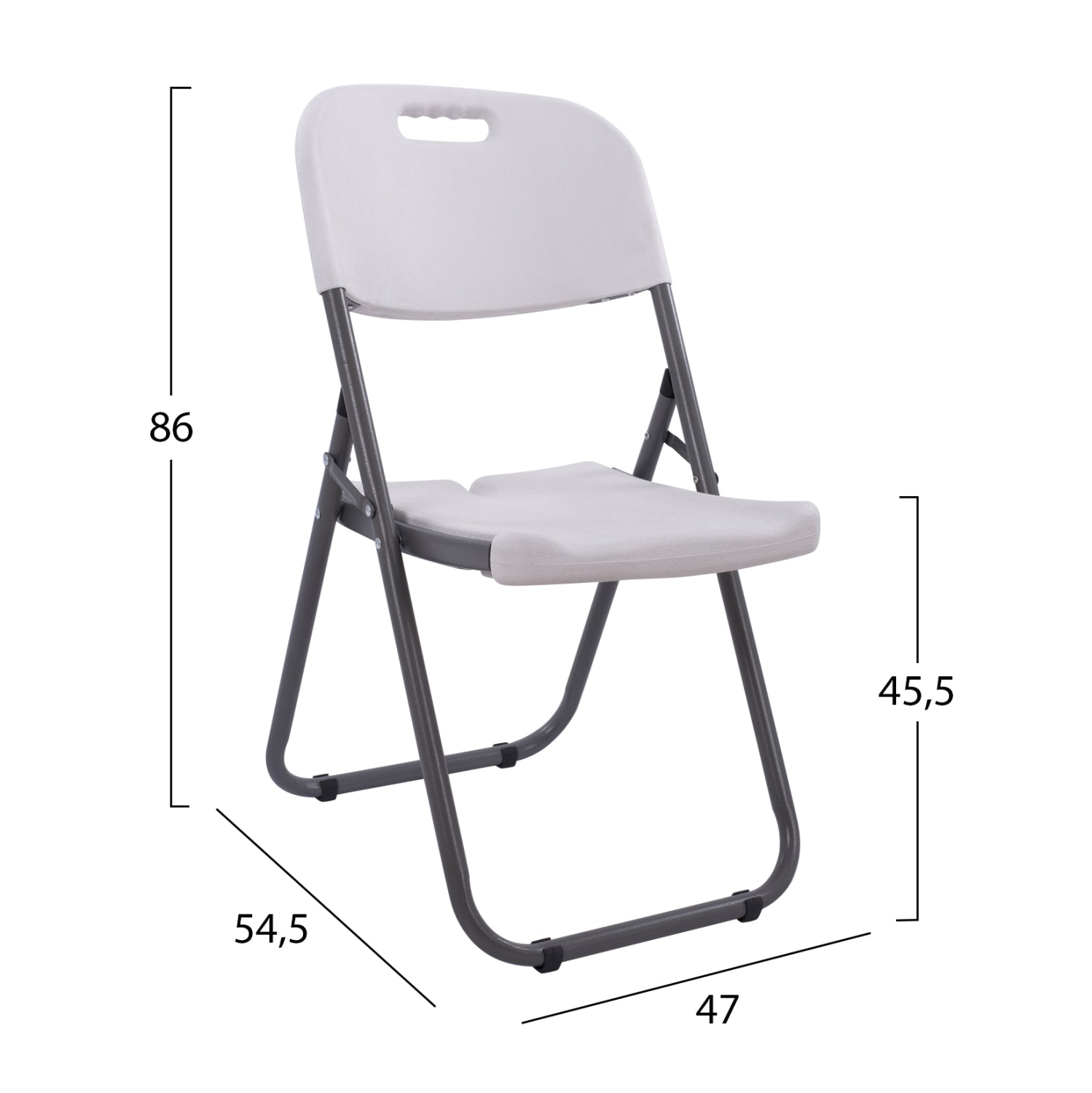 Стол Кетъринг бял сгъваем 47x54,5x86