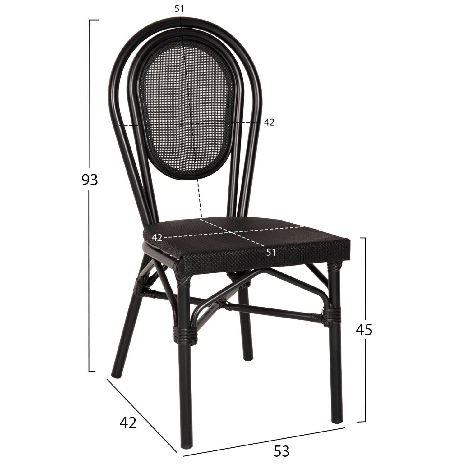 Алуминиев стол BAMBO  45x57x88см